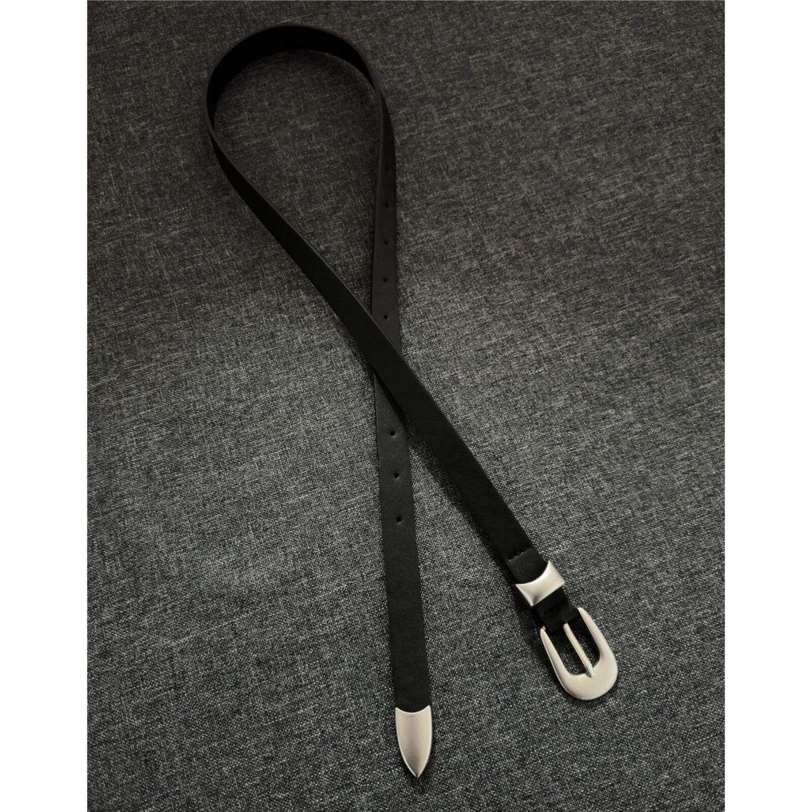 Other Slim Needle-Buckle Black Belt | Minimal Street Essential Size ONE SIZE - 1 Thumbnail