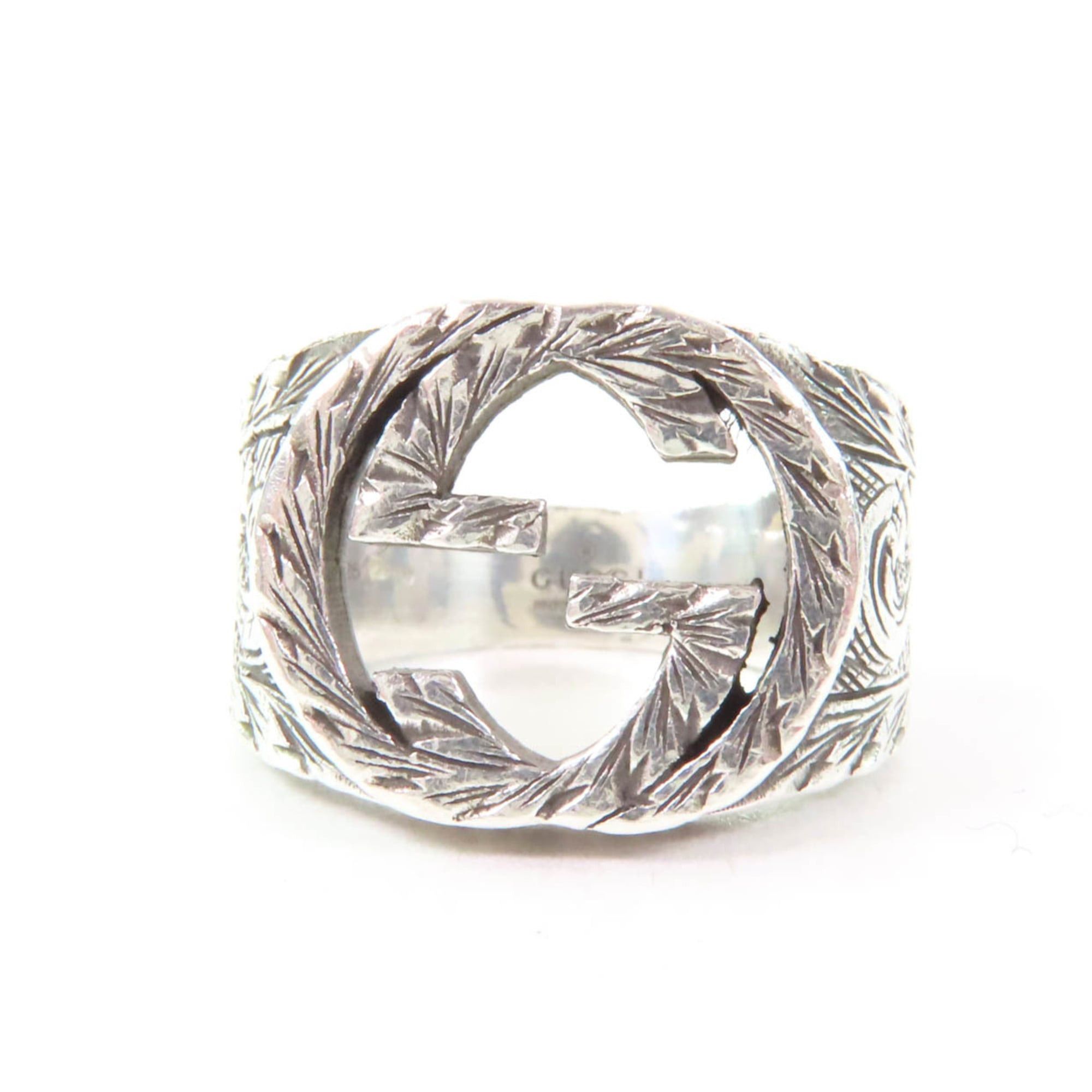 Gucci GUCCI 455302 Interlocking G Arabesque Ring, AG925 Silver, Size 9, Made in Italy, Women's Size ONE SIZE - 1 Thumbnail