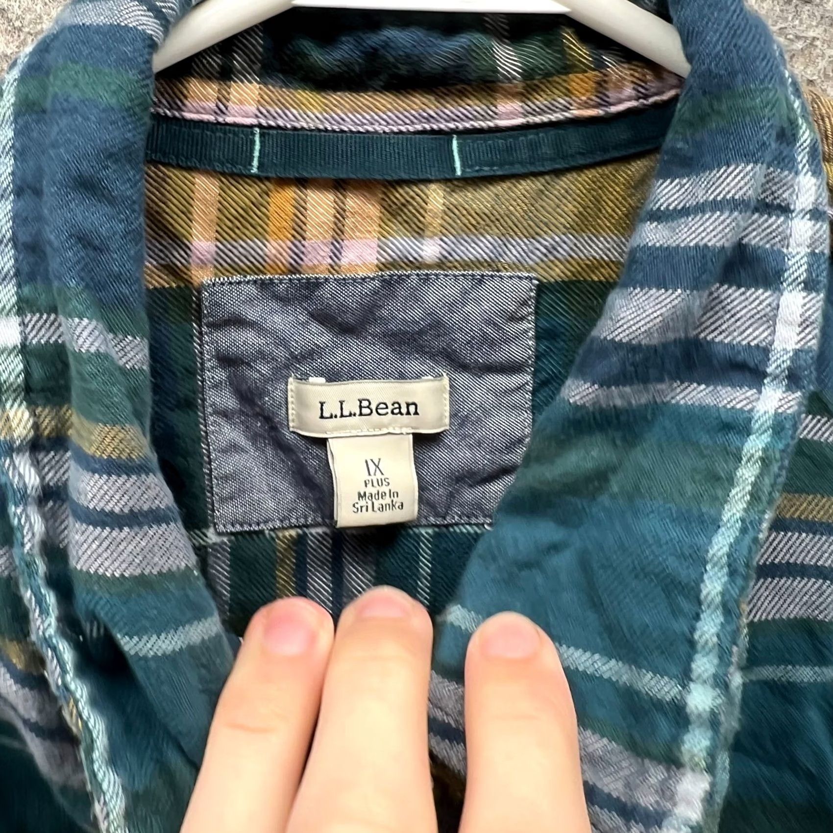 Vintage LL Bean Womens Plus Shirt Plaid Blue Yellow Button-Up - Size 1X - Vintage Size XL / US 12-14 / IT 48-50 - 5 Thumbnail