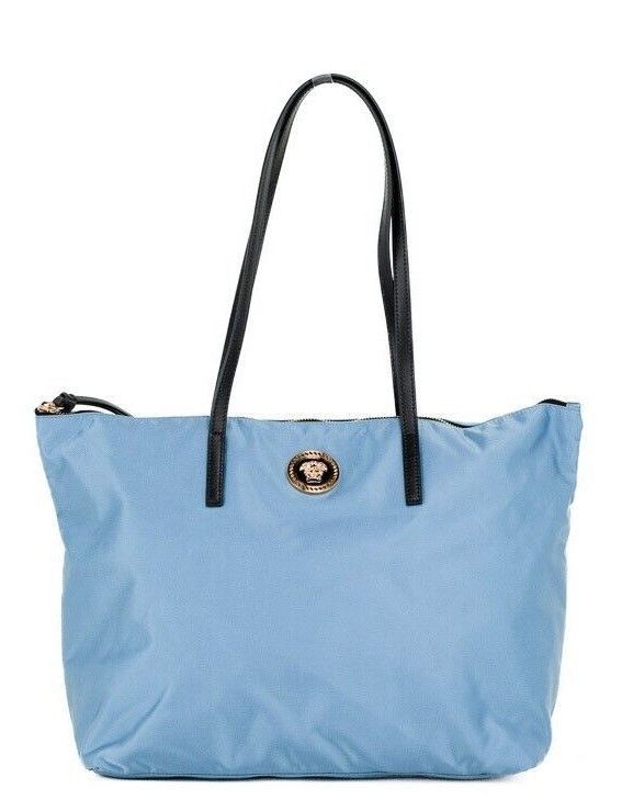 Versace Portuna Medusa Medium Cornflower Blue Nylon Leather Tote Size ONE SIZE - 1 Thumbnail