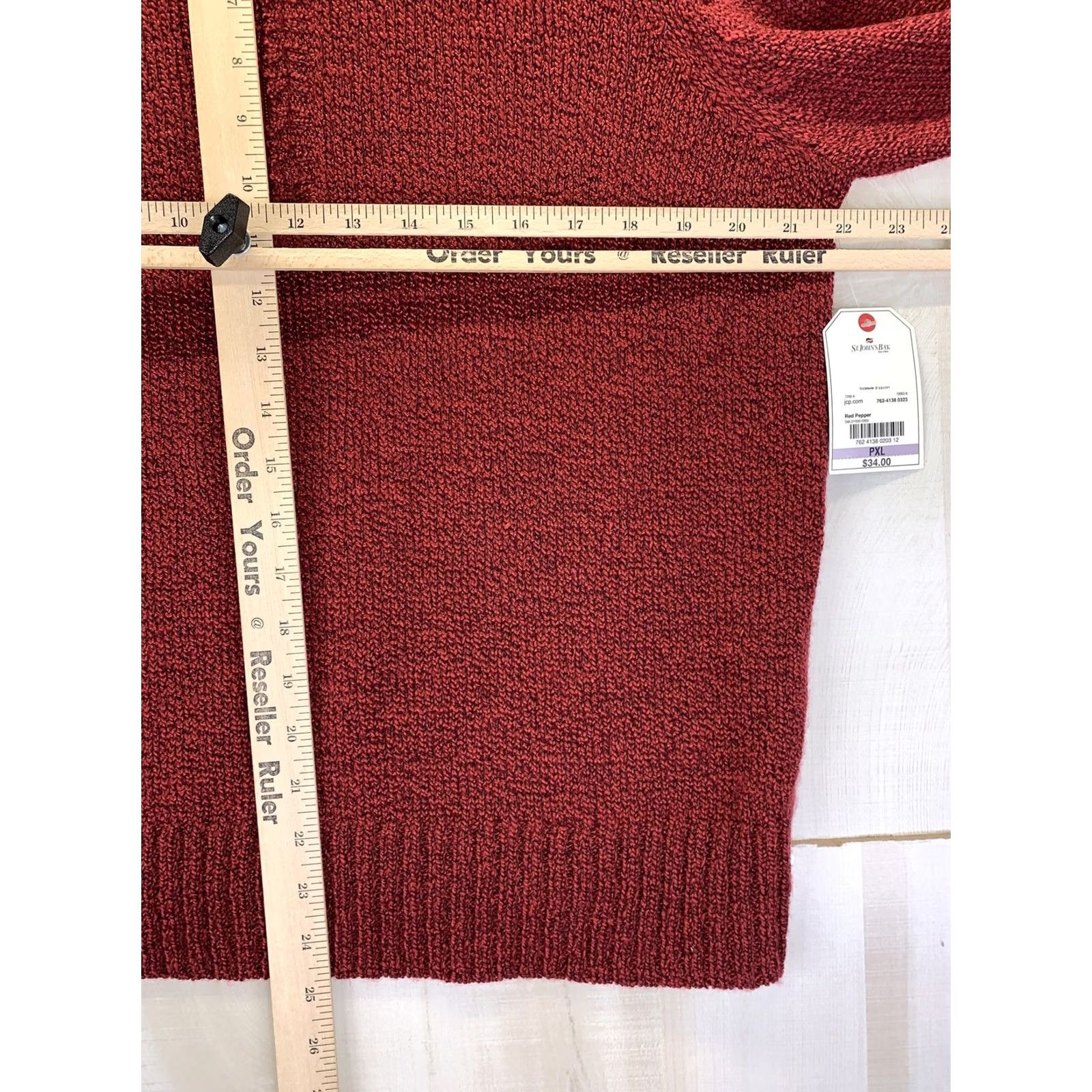 Vintage St. John's Bay Petite Red Pepper Mock Neck Womens Sweater PXL NWT-10387 Size XL / US 12-14 / IT 48-50 - 6 Thumbnail
