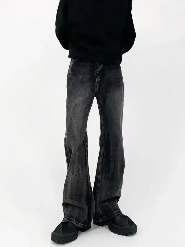 Japanese Brand Fukiishi x Aoi Vintage Washed Black Micro Flare Jeans Size US 32 / EU 48 - 5 Thumbnail