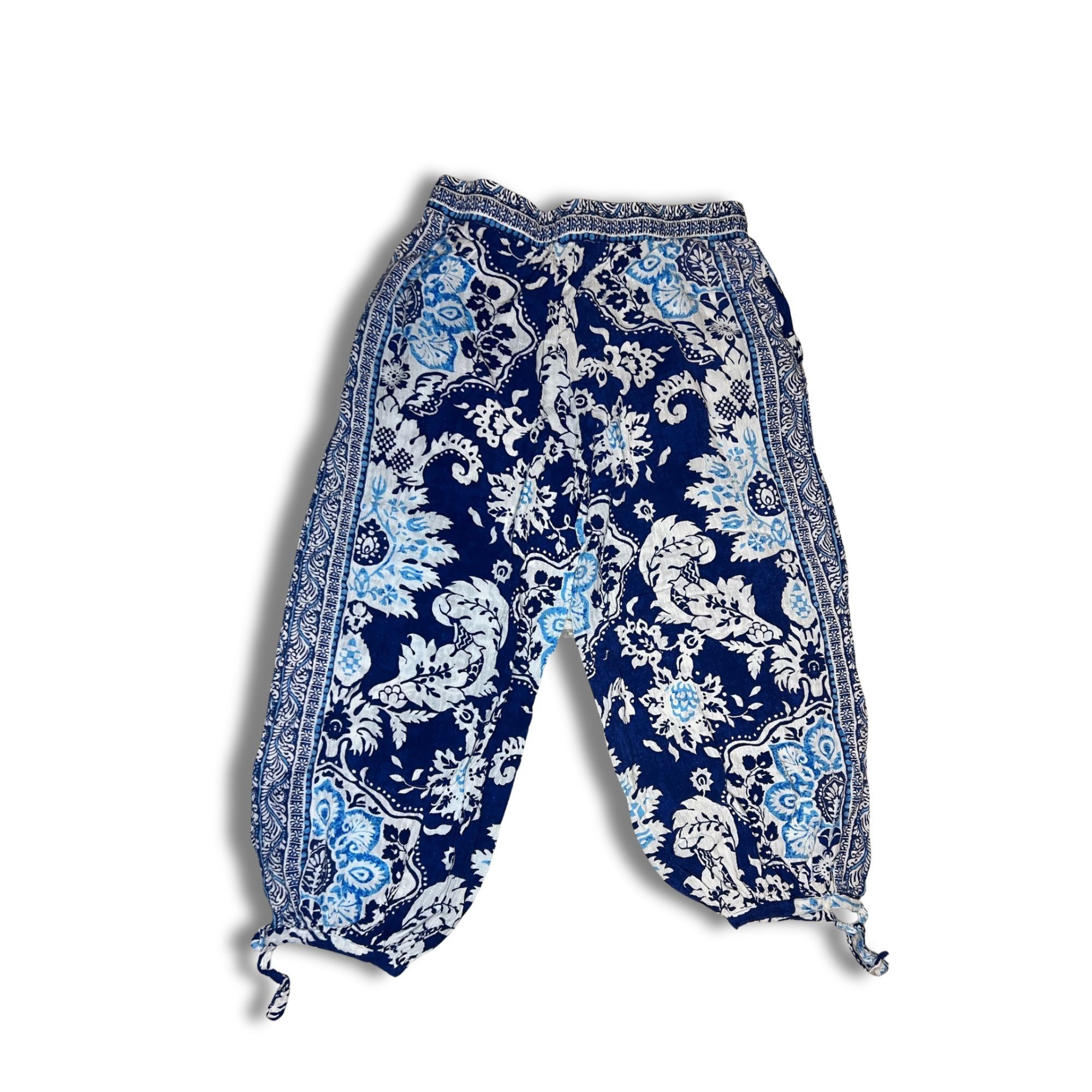 Rachel Zoe Rachel Zoe Floral Boho Blue Print Pants Size S With Drawstri Size 26" / US 2 / IT 38 - 3 Thumbnail