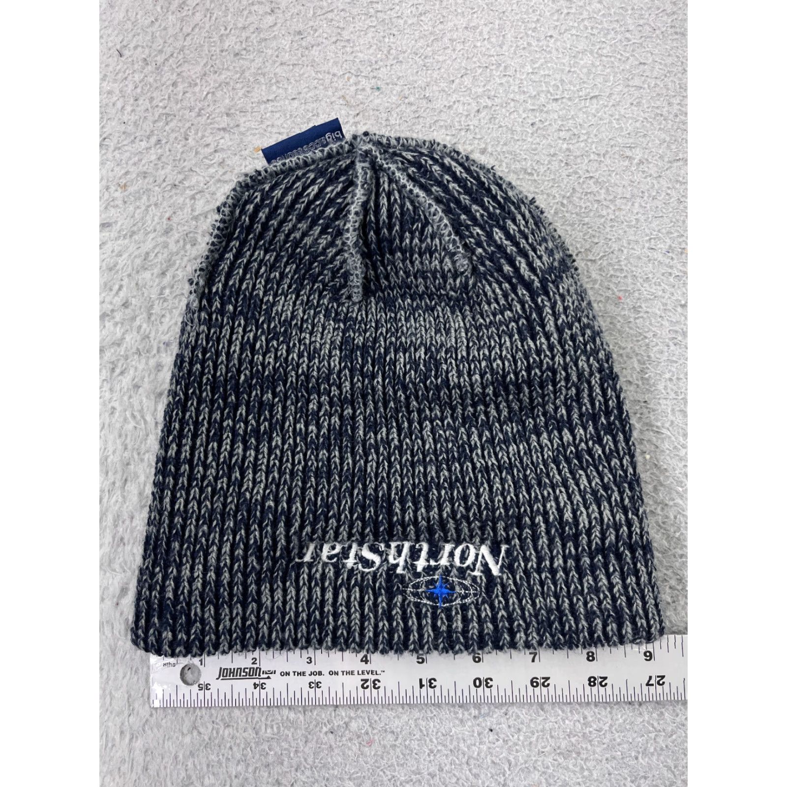 Vintage North Star Beanie Toque Adult One Size Blue White Knit Embroidered 100% Acrylic Size ONE SIZE - 4 Thumbnail