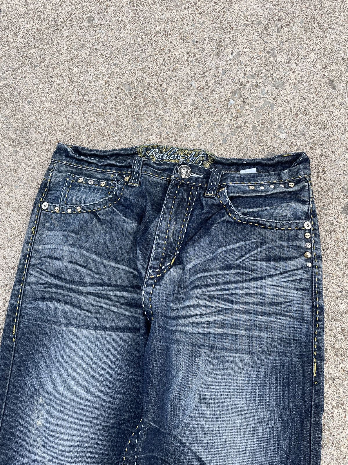Other Ruthless Art Y2K Studded/Embroidered Jeans Size US 34 / EU 50 - 5 Thumbnail
