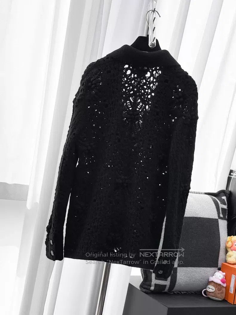 Chanel Chanel Hollow-out long-sleeved knitted cardigan jacket Size XXS / US 00 / IT 34 - 3 Thumbnail