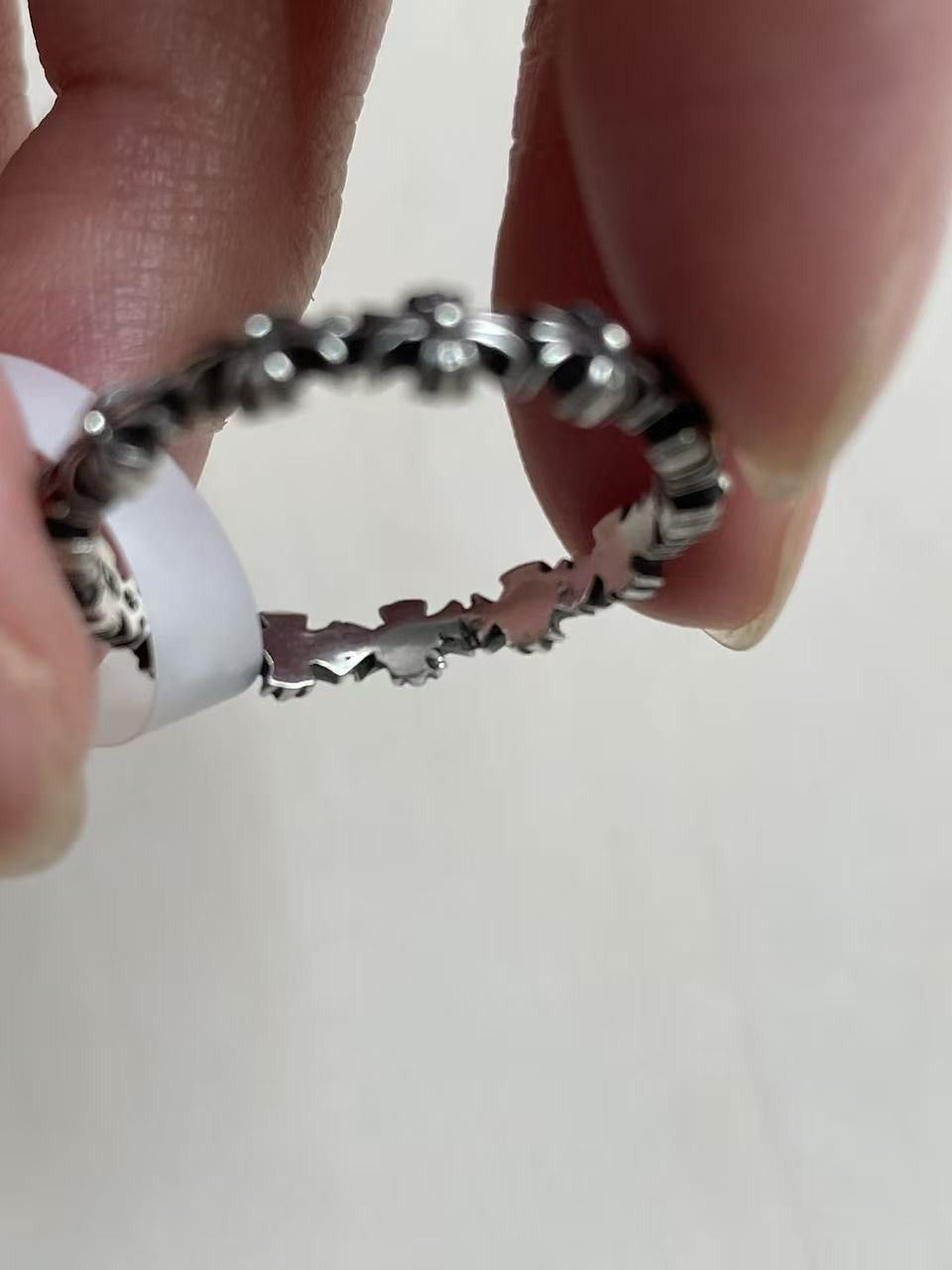 Chrome Hearts Chrome Hearts Silver Tiny E Plus Band Ring Size ONE SIZE - 9 Thumbnail