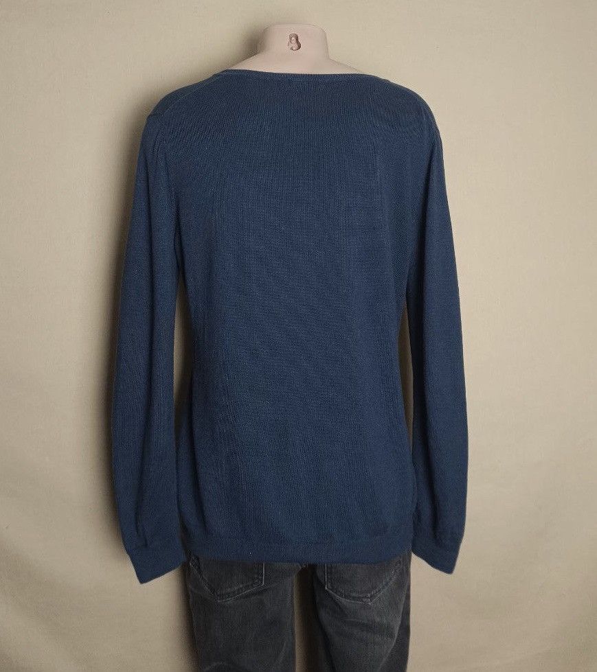 Barbour BARBOUR Blue Cotton Cashmere V Neck Jumper UK 16/ L Size US L / EU 52-54 / 3 - 3 Thumbnail