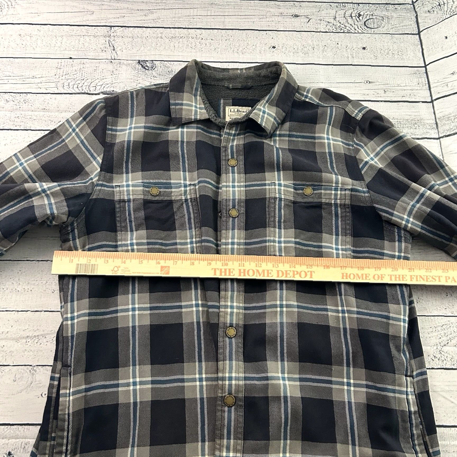 Vintage L.L. Bean Fleece Lined Shirt Jacket Mens M Gray Flannel Jacket Size US M / EU 48-50 / 2 - 5 Thumbnail
