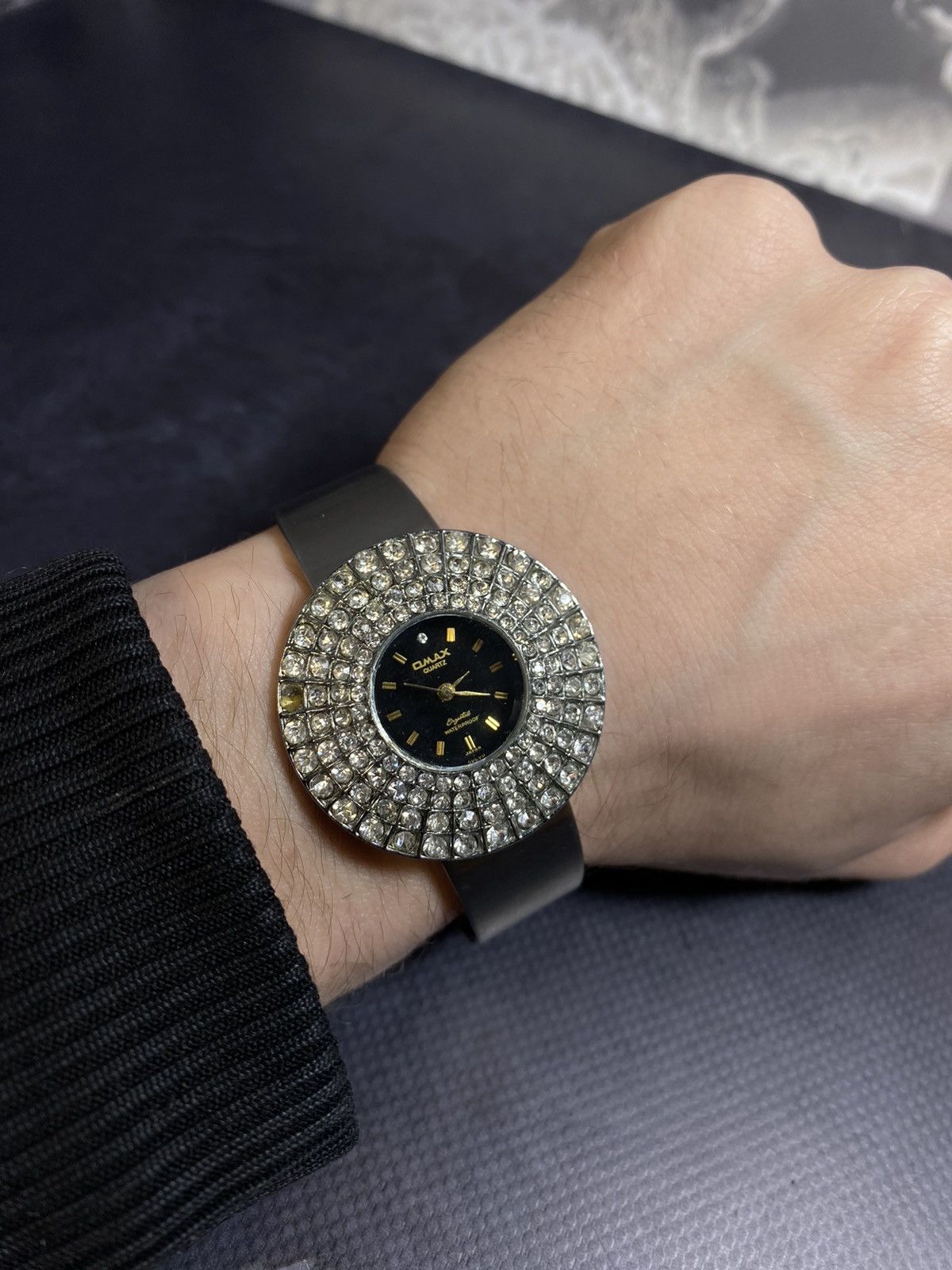 Jewelry Omax Vintage Crystal Watch – Elegant Statement Piece ⏳ Size ONE SIZE - 3 Thumbnail