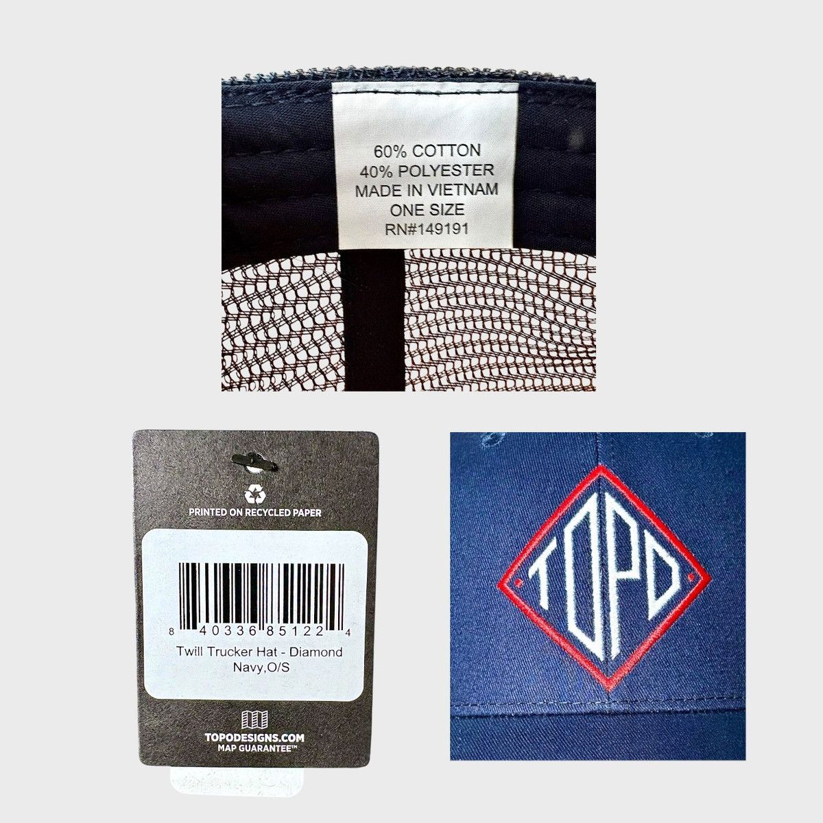 Topo Designs Topo Designs Men’s Blue Logo Trucker Hat Sz O/S Size ONE SIZE - 9 Thumbnail
