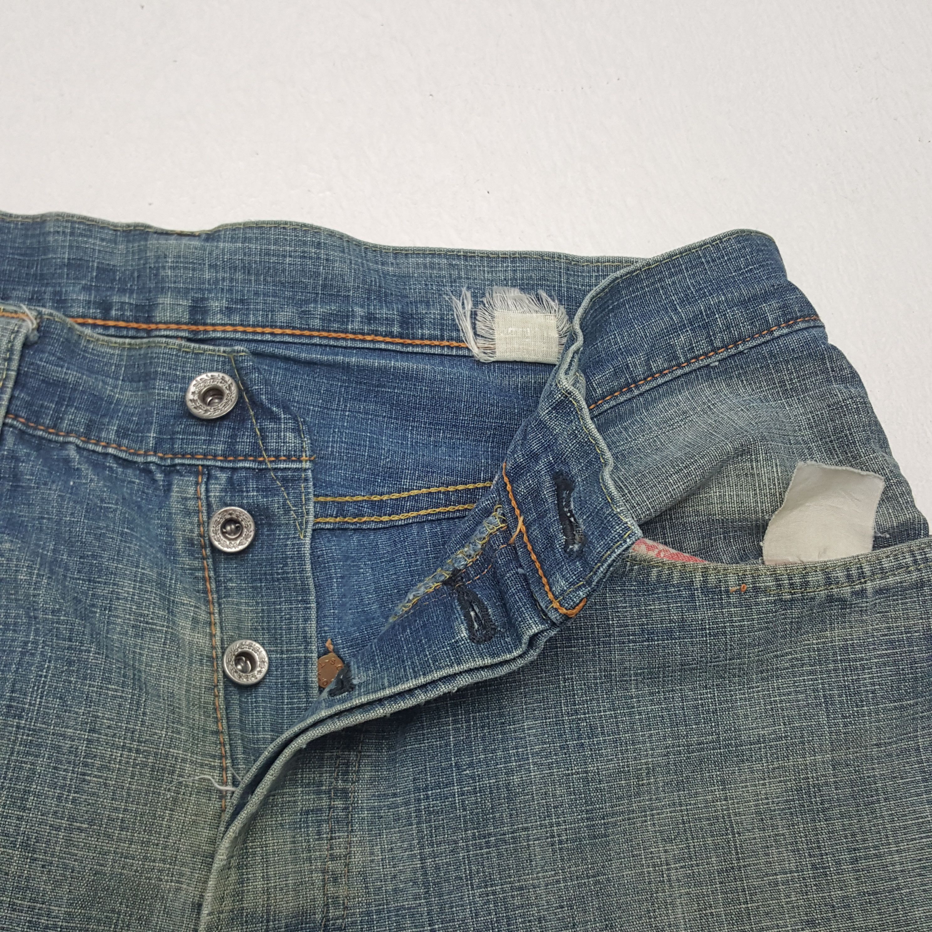 Sugar Cane × Vintage Vintage Sugar Cane Selvedge Japanese Distressed Denim Jeans Size US 31 - 11 Thumbnail