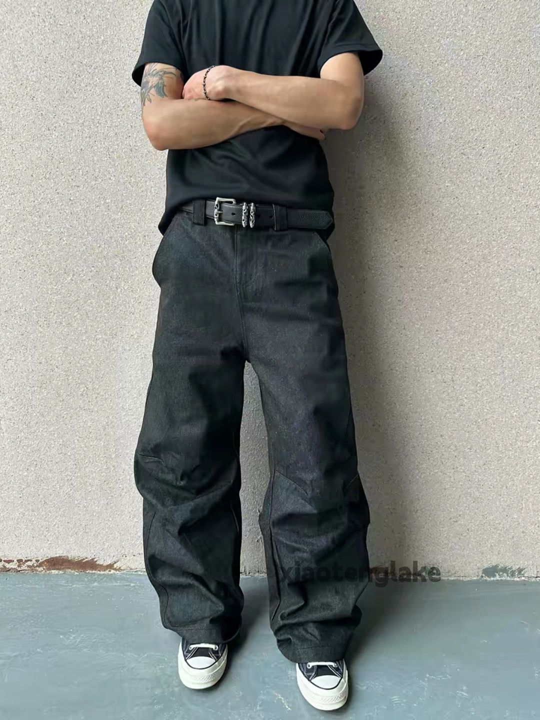 Jean Zx Balenciaga rickowens style pleated loose flared jeans Size US 34 / EU 50 - 2 Thumbnail