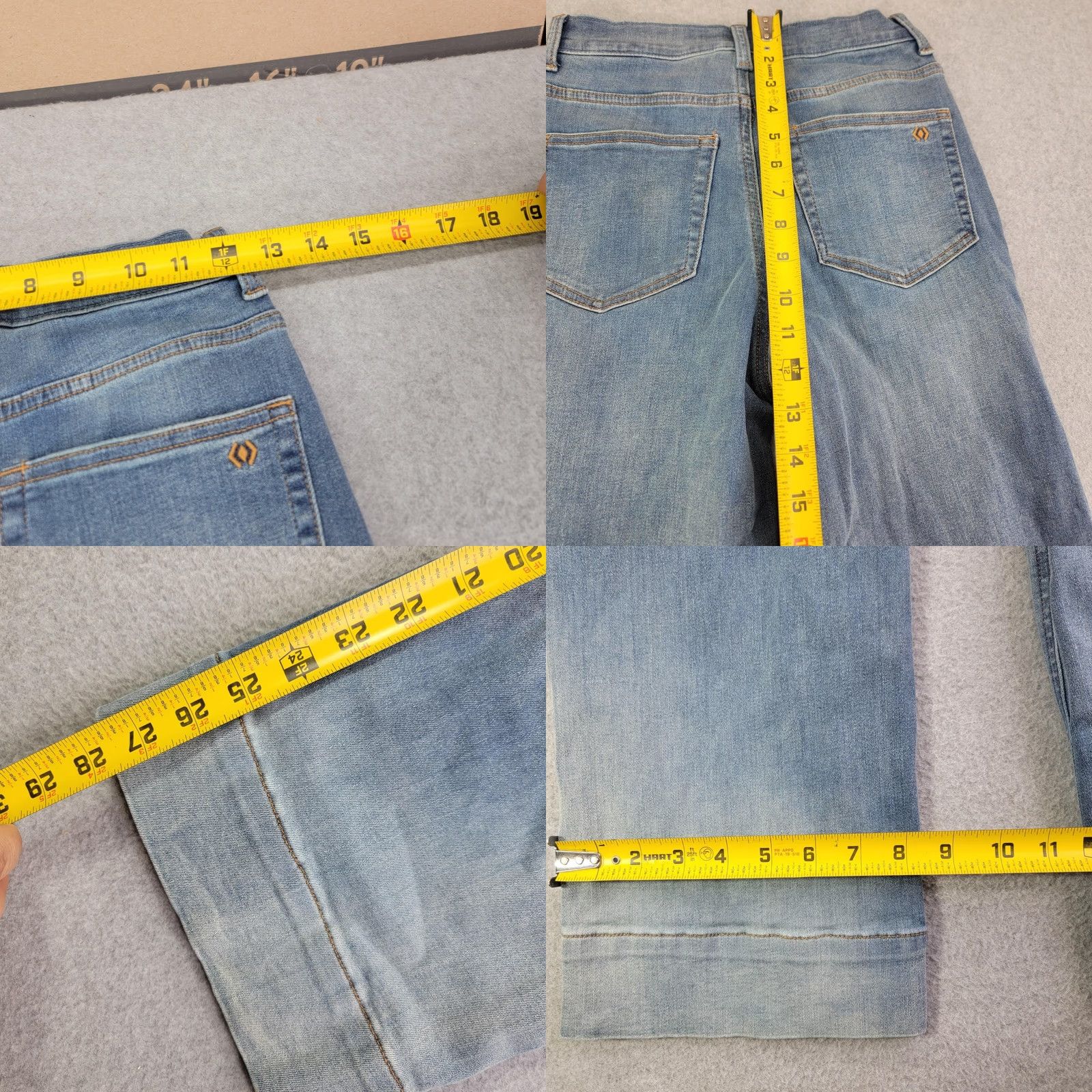 Denime Canyon Retreat Jeans Womens 0 Light Wash Blue Distressed Straight Stretch Denim Size 25" / US 0 / IT 36 - 8 Thumbnail