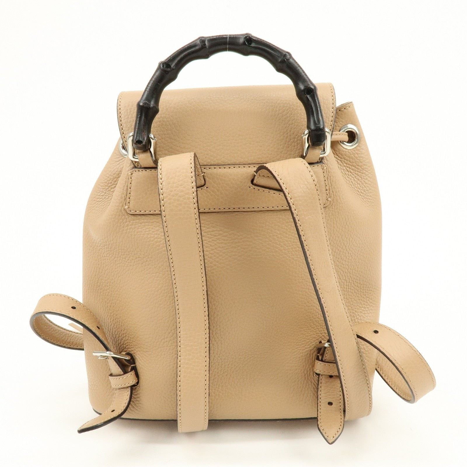 Gucci Gucci Bamboo Tassel Leather Backpack Beige Size ONE SIZE - 2 Thumbnail