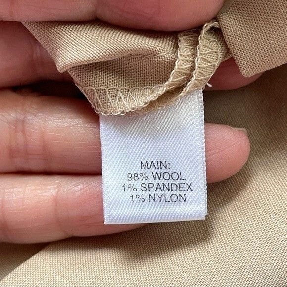 St. John St John Beige Light Wool Straight Wide Trouser Pants - 12 Size 34" / US 12 / IT 48 - 7 Thumbnail