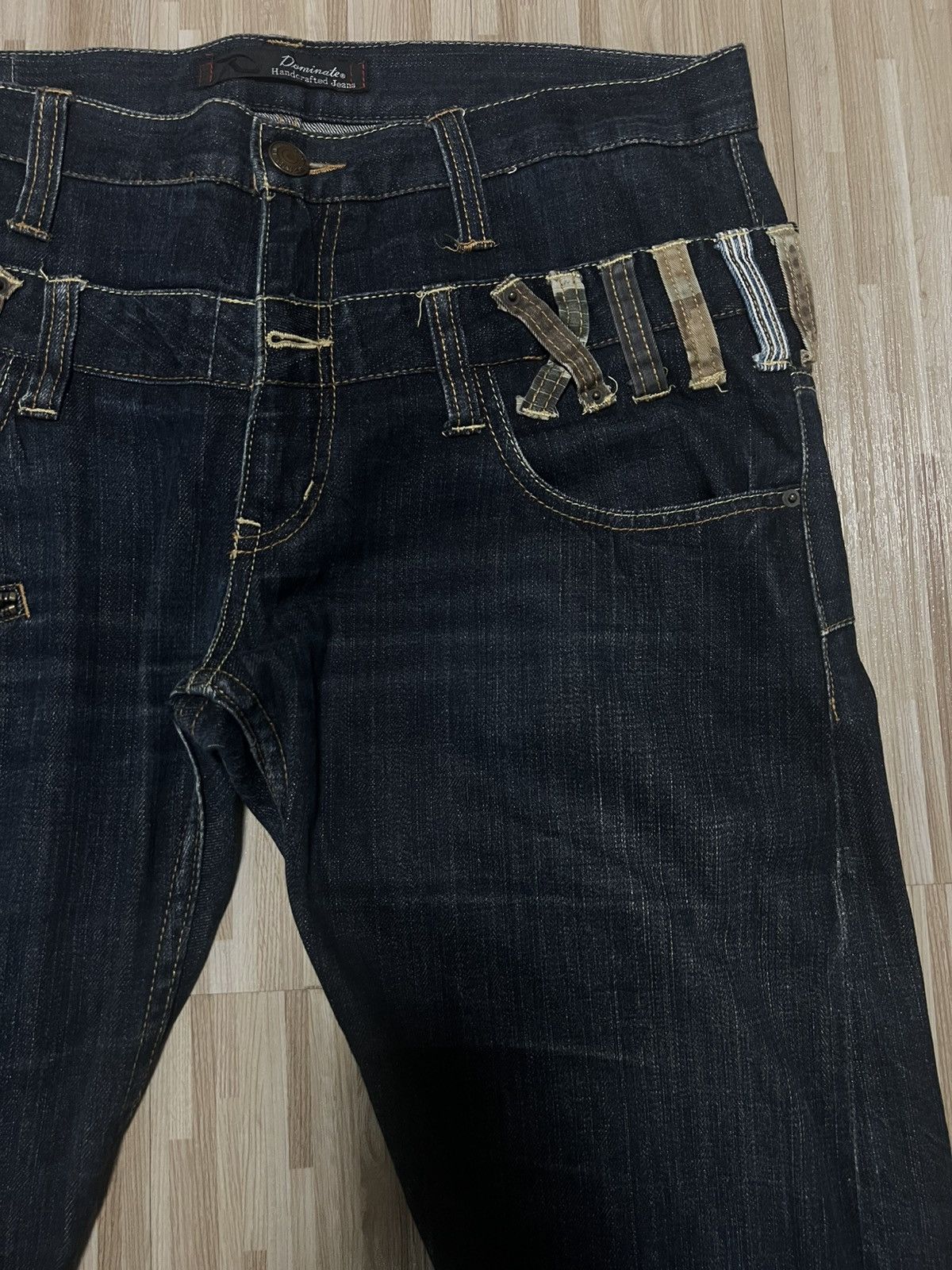 Japanese Brand 💥DOUBLE WAIST 90s DOMINATE HANDCRAFTED JEANS 💥 Size US 35 - 4 Thumbnail