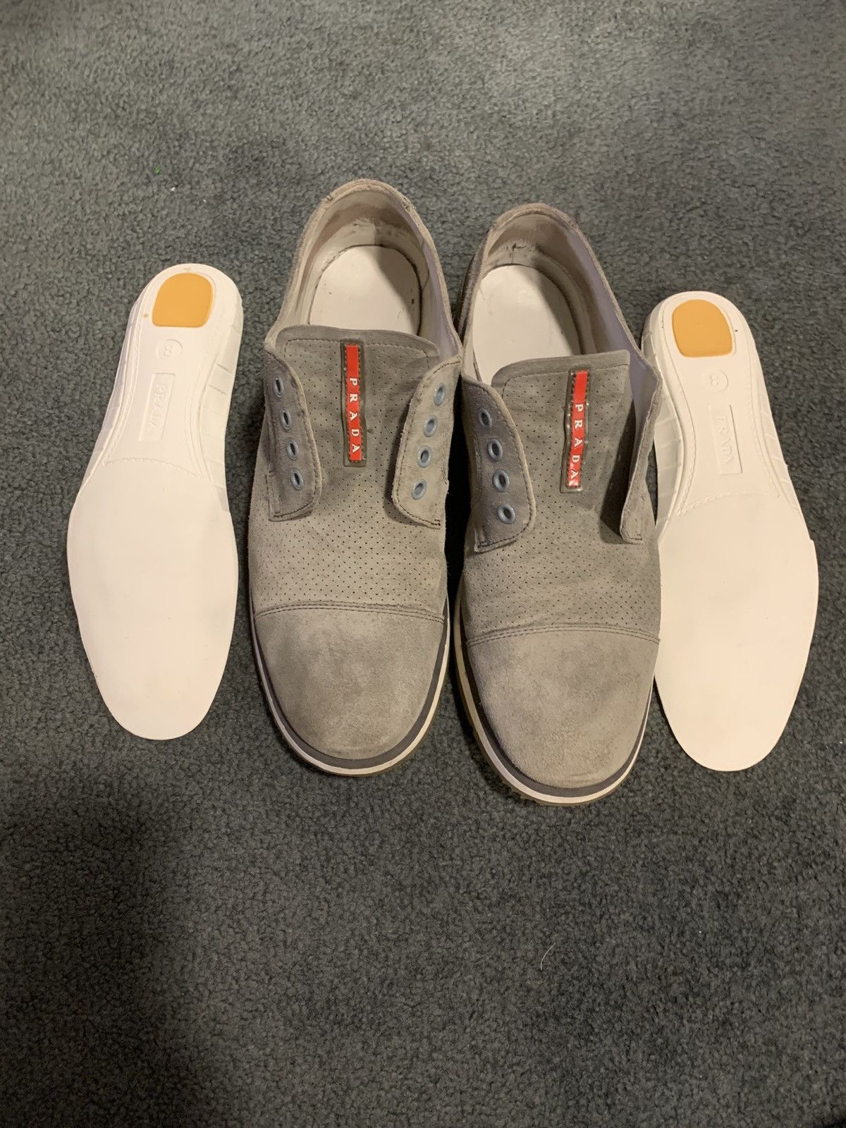 Prada PRADA GREY SUEDE SNEAKERS Size US 9 / EU 42 - 9 Thumbnail