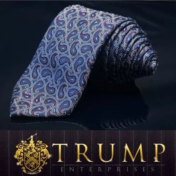 Donald Trump Donald Trump Signature Collection Neck Tie Silk Blue Paisley Size ONE SIZE - 1 Thumbnail