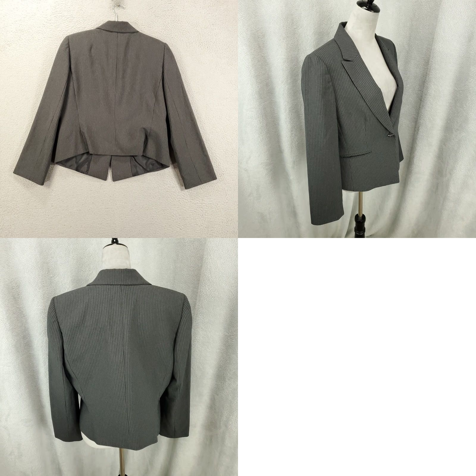 Vintage Tahari Blazer Jacket Womens Size 14 Gray Long Sleeve Single Button Career Wear Size XL / US 12-14 / IT 48-50 - 8 Thumbnail