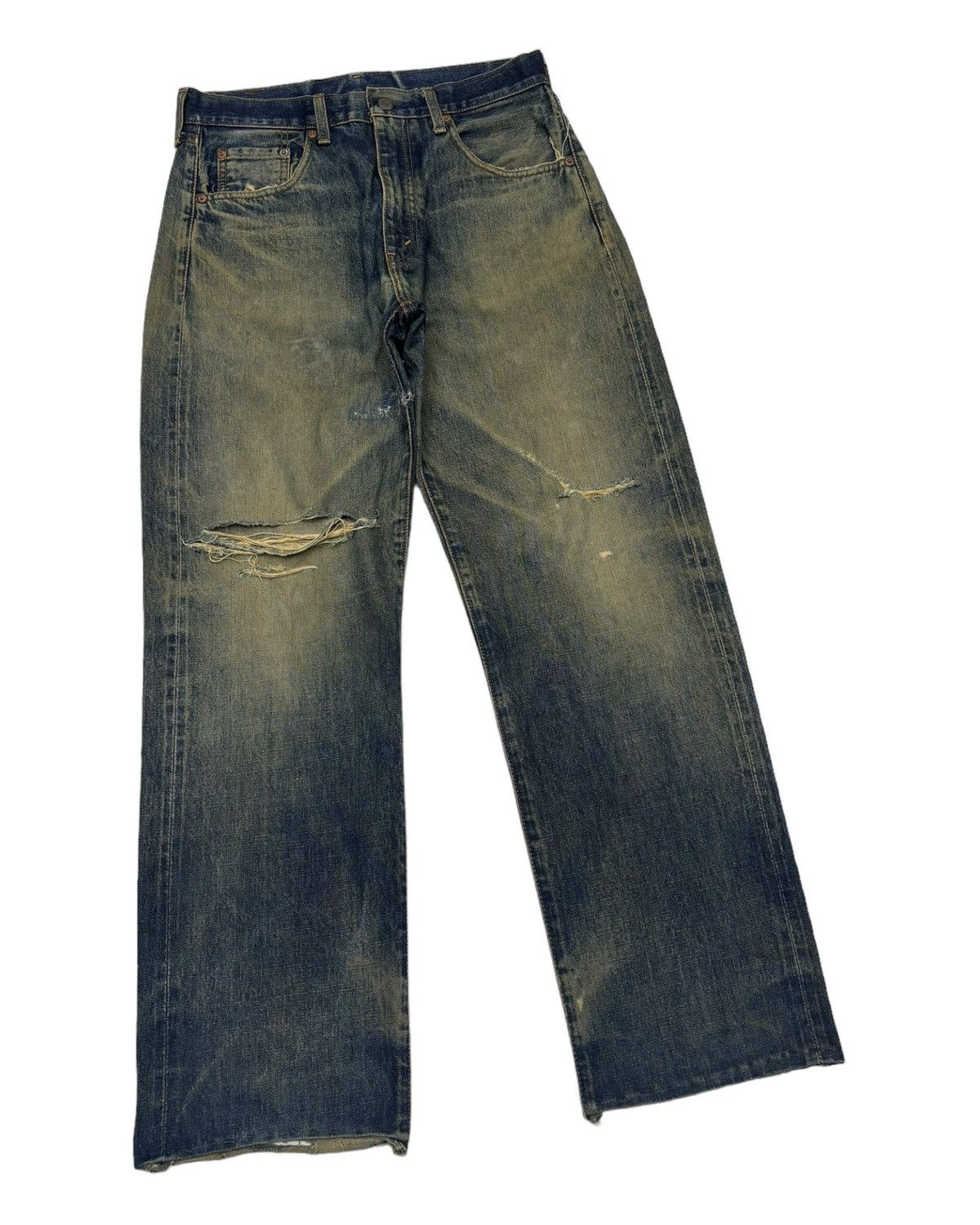 Levi's × Undercover Vintage Levis 502 Big E Selvedge Redline Distressed Denim Size US 31 - 5 Thumbnail