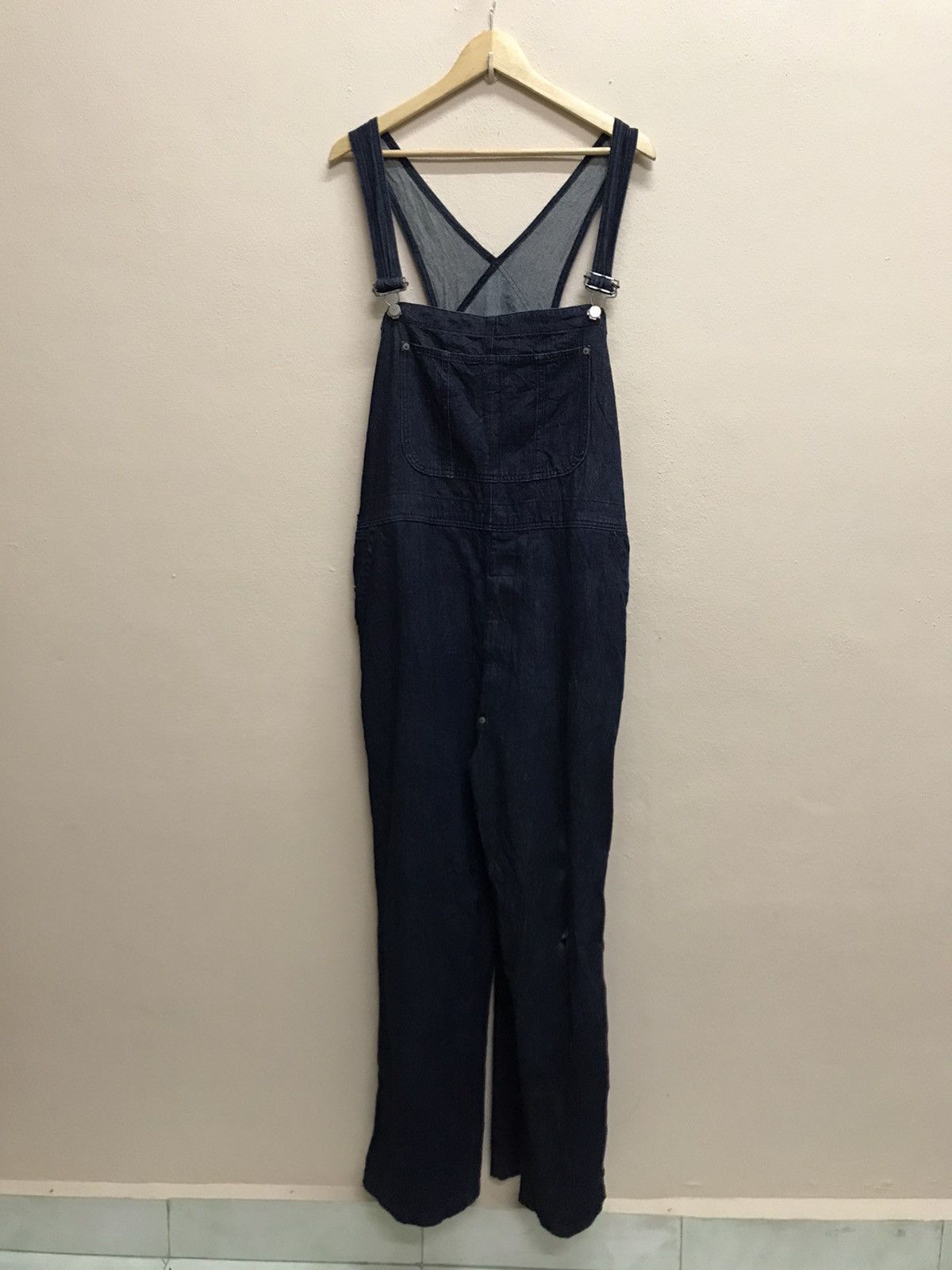 GU Gu Distressed Design Dark Blue Overalls Jeans Suspender Size US 44 / EU 60 - 20 Thumbnail