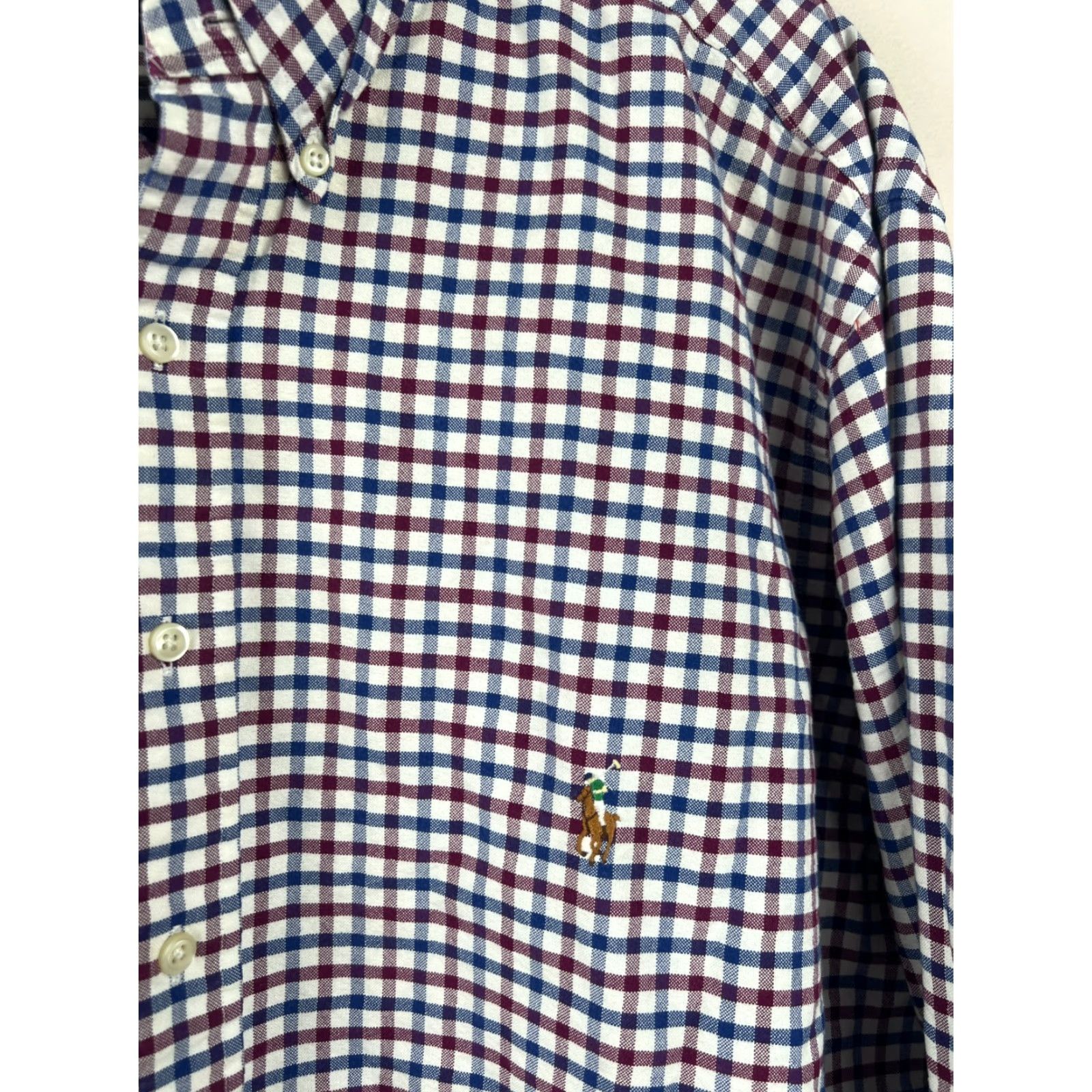 Ralph Lauren Ralph Lauren XLT Button-Down Shirt Men’s XLT Long Sleeve Plaid Check Blue Red Classic Fit Tall/Long Size US XL / EU 56 / 4 - 4 Thumbnail