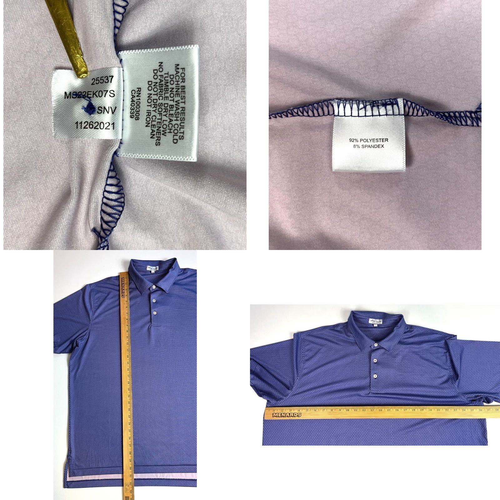 Peter Millar Peter Millar Summer Comfort Polo Shirt XL Men’s Blue Geometric Short Sleeve Performance Polo Shirt Size US XL / EU 56 / 4 - 8 Thumbnail