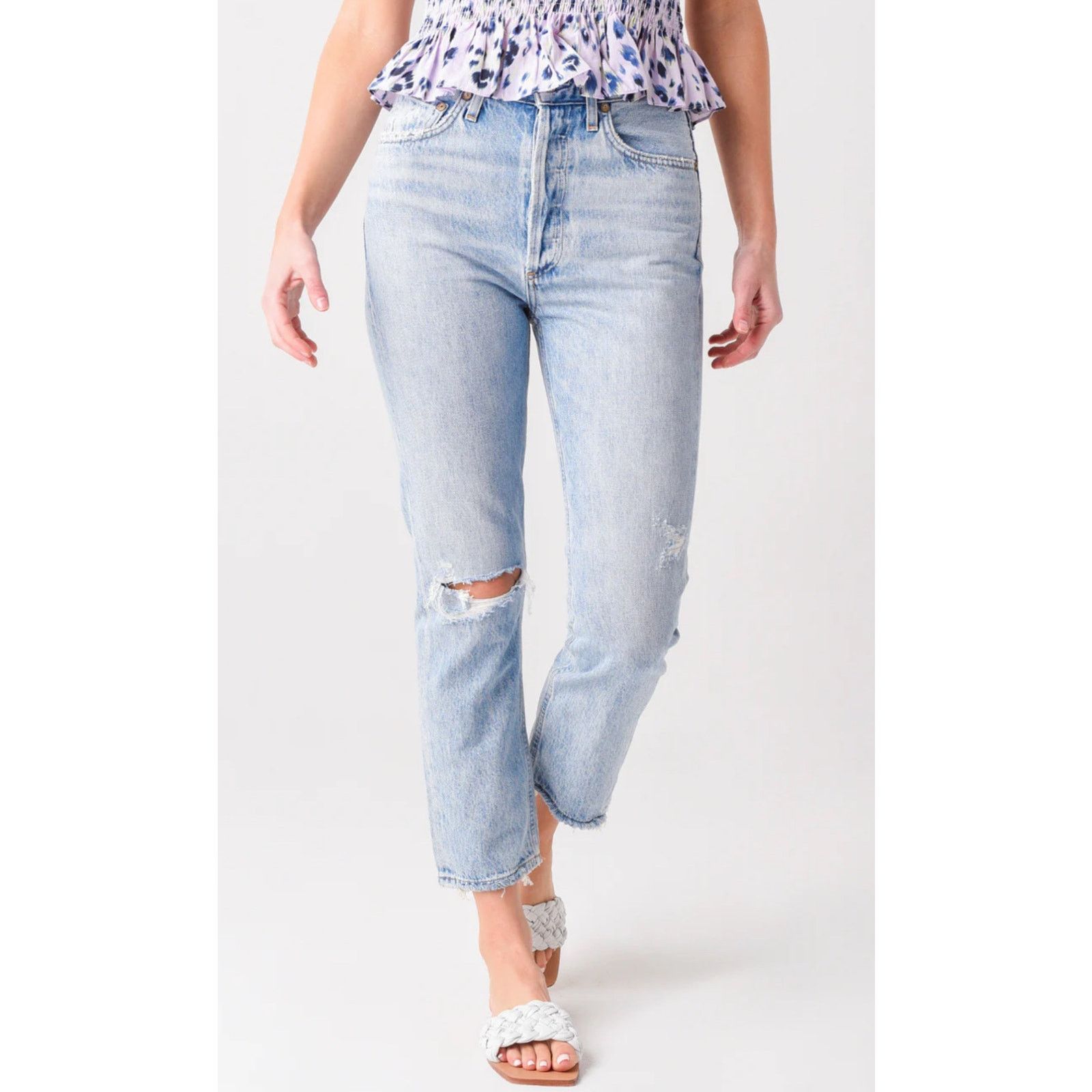 Agolde AGOLDE- RILEY HI RISE STRAIGHT CROP JEAN /25 Size 25" / US 0 / IT 36 - 1 Thumbnail