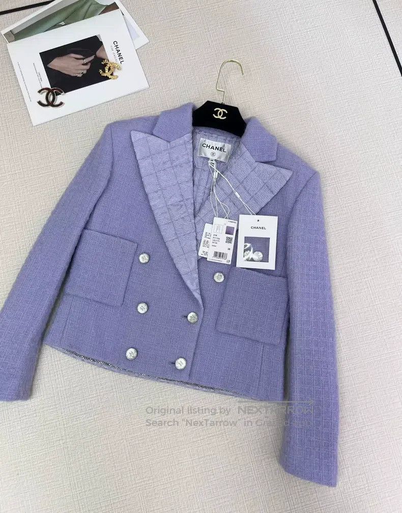 Other Chanel Taro purple lapel short jacket Size XS / US 0-2 / IT 36-38 - 2 Thumbnail