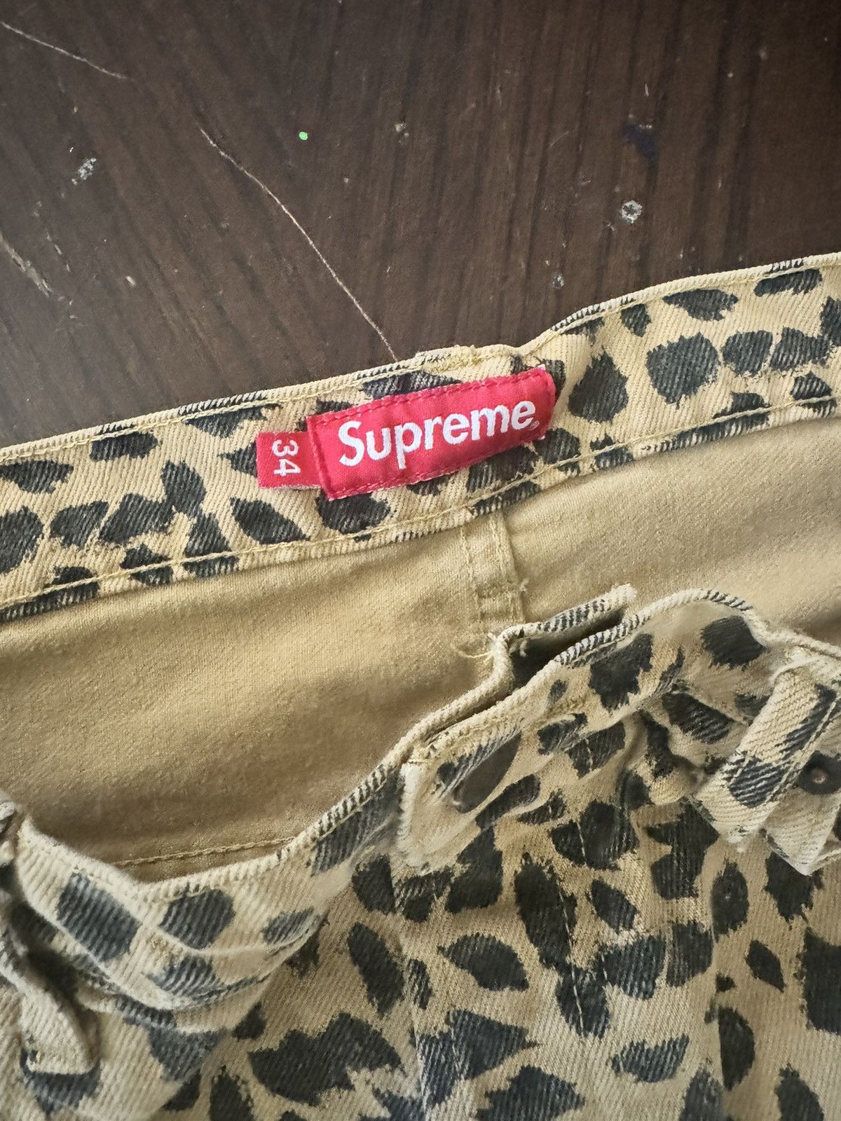 Supreme Supreme S/S 2017 Cheetah / Leopard Print Denim Pants Size US 34 / EU 50 - 2 Thumbnail