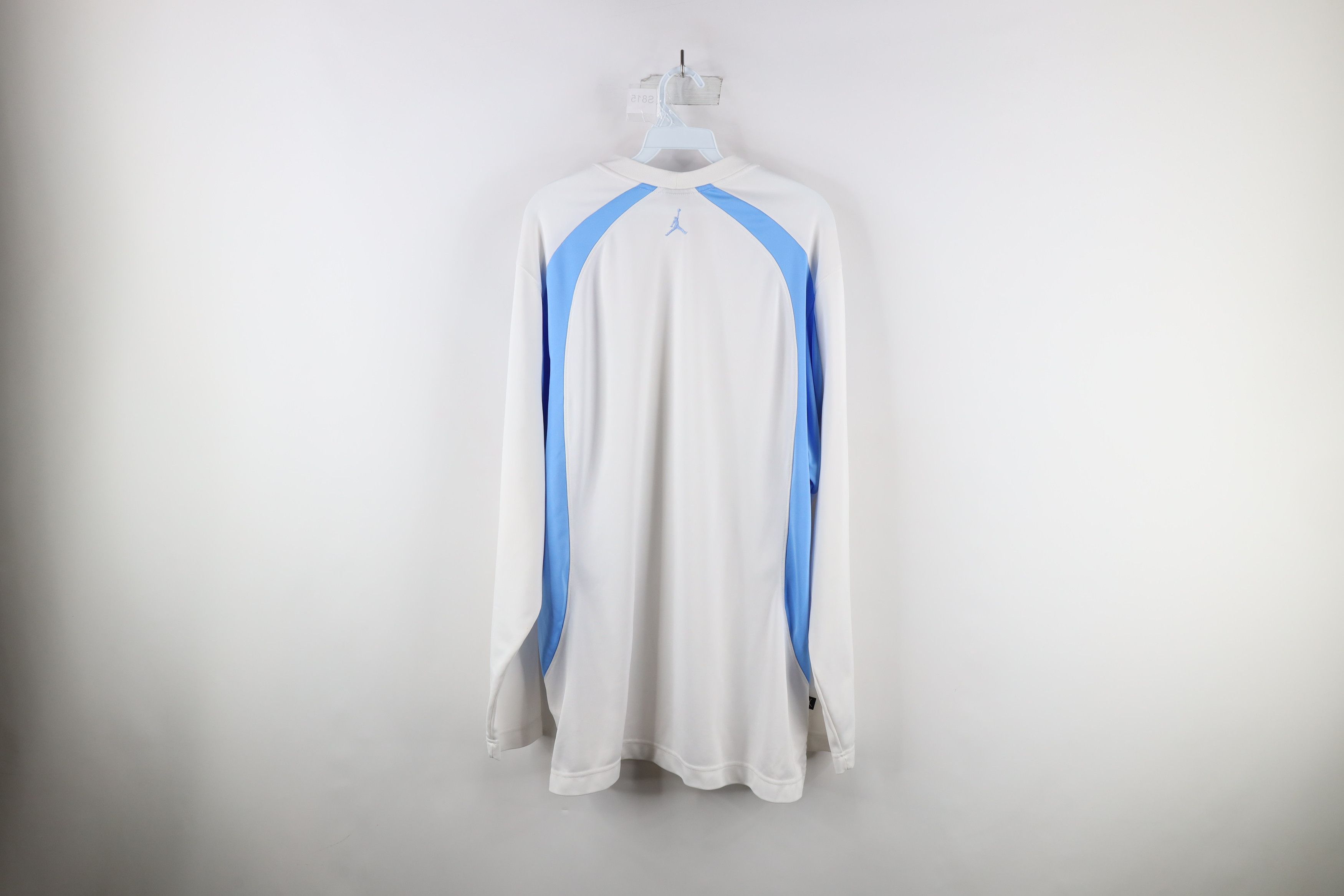 Nike × Vintage Vintage Nike Air Jordan Knit Long Sleeve T-Shirt White Blue Size US XL / EU 56 / 4 - 9 Thumbnail