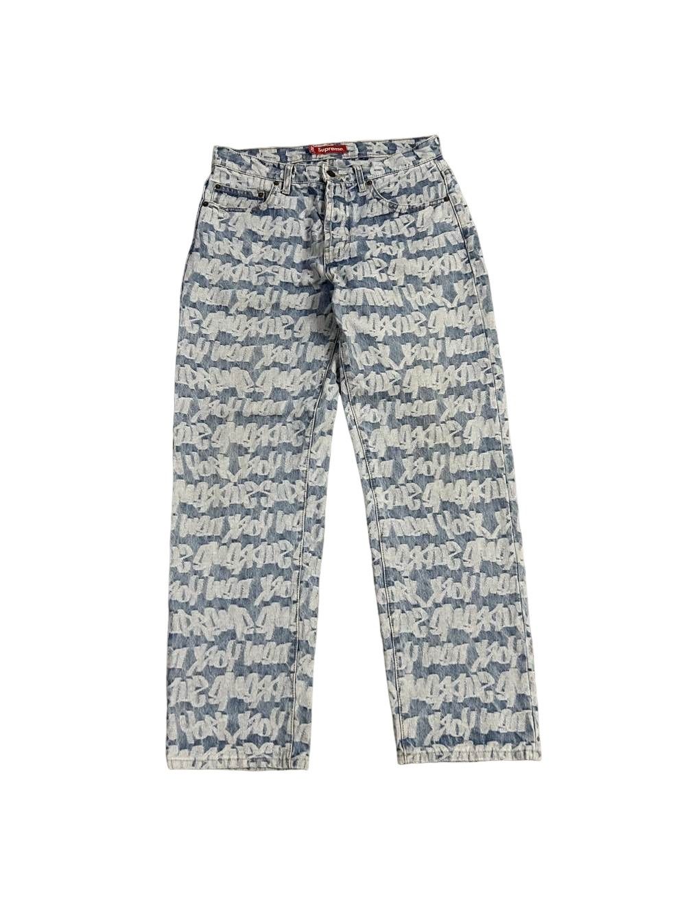 Supreme Supreme Checks Embroidered Denim Jeans Blue Size 30 | Grailed