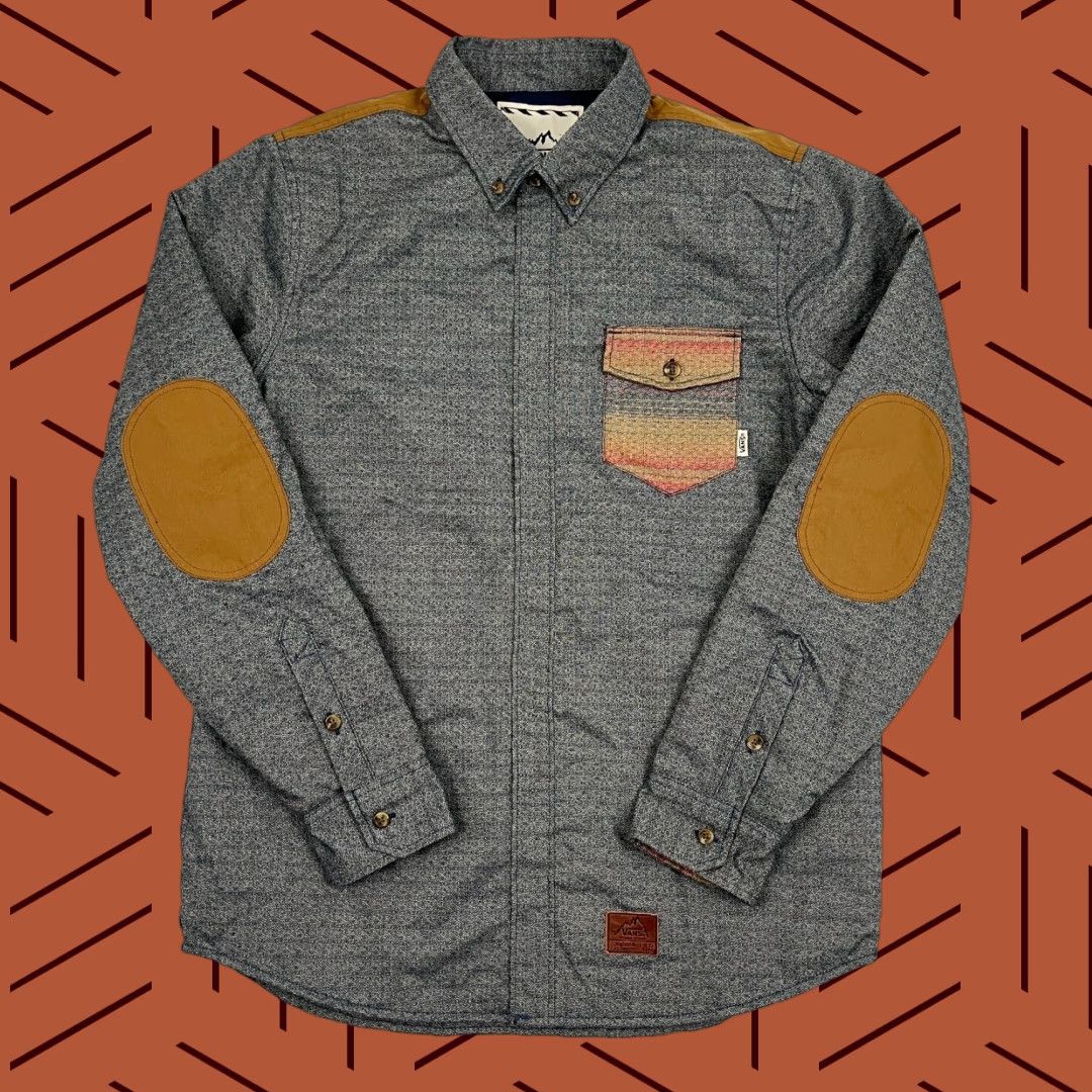 Vans Vans Mountain Expedition Santa Fe Mens S Gray Quilted Shirt Jacket Southwestern Jacket Size US S / EU 44-46 / 1 - 1 Thumbnail