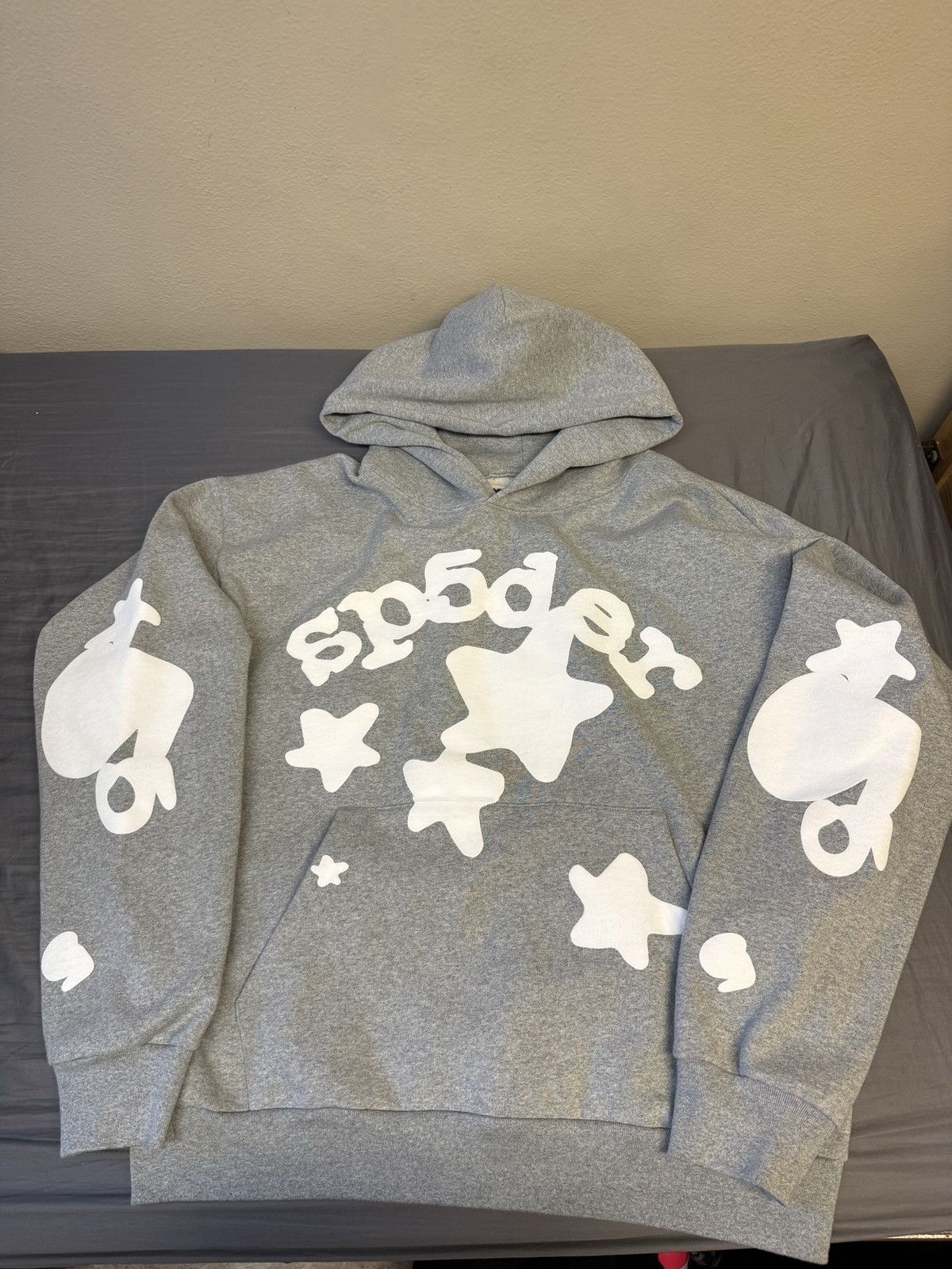 Sp5der beluga hoodie heather grey
