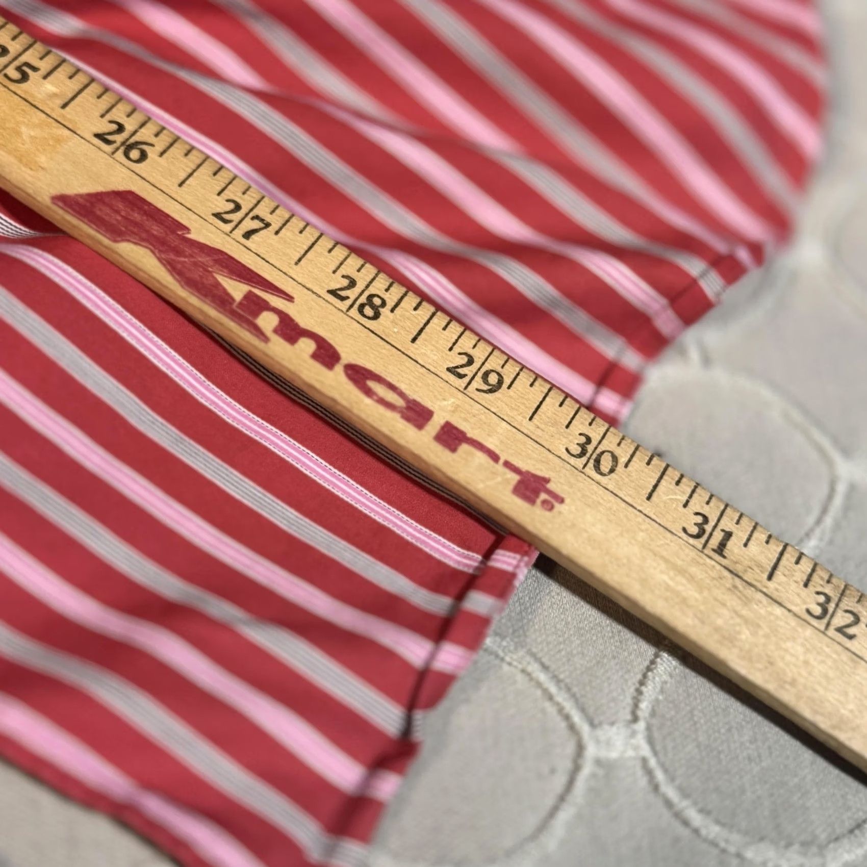 Canali Canali Shirt Mens L Red White Striped Button Down Made Italy Cotton Dress Shirt Size 42R - 5 Thumbnail