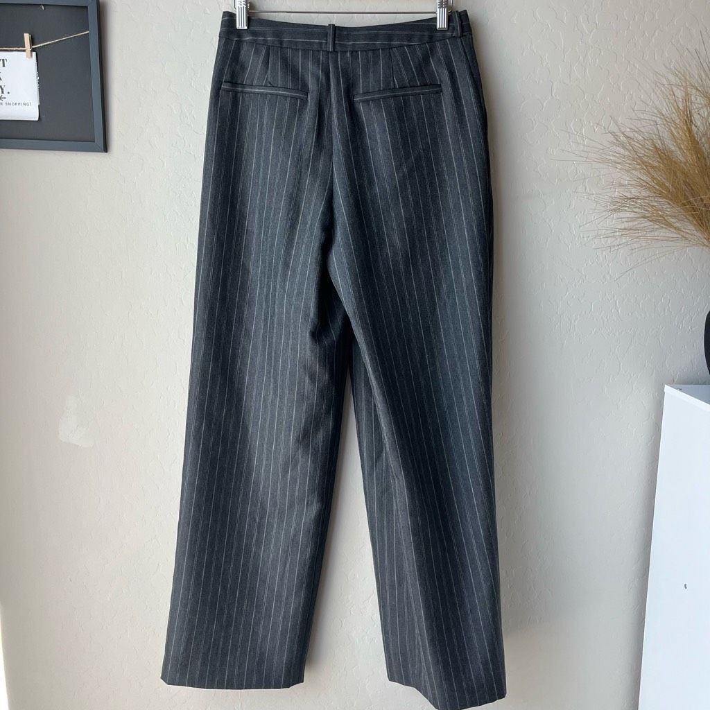Jonathan Simkhai NEW SIMKHAI Trouser Pants Overlap Pinstripe Pants Gray Size Size 30" / US 8 / IT 44 - 9 Thumbnail