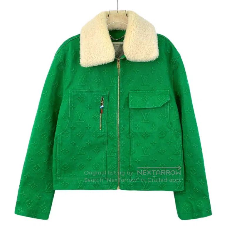 Louis Vuitton Louis Vuitton Green logo embossed full-print cotton fur co Size US M / EU 48-50 / 2 - 1 Thumbnail