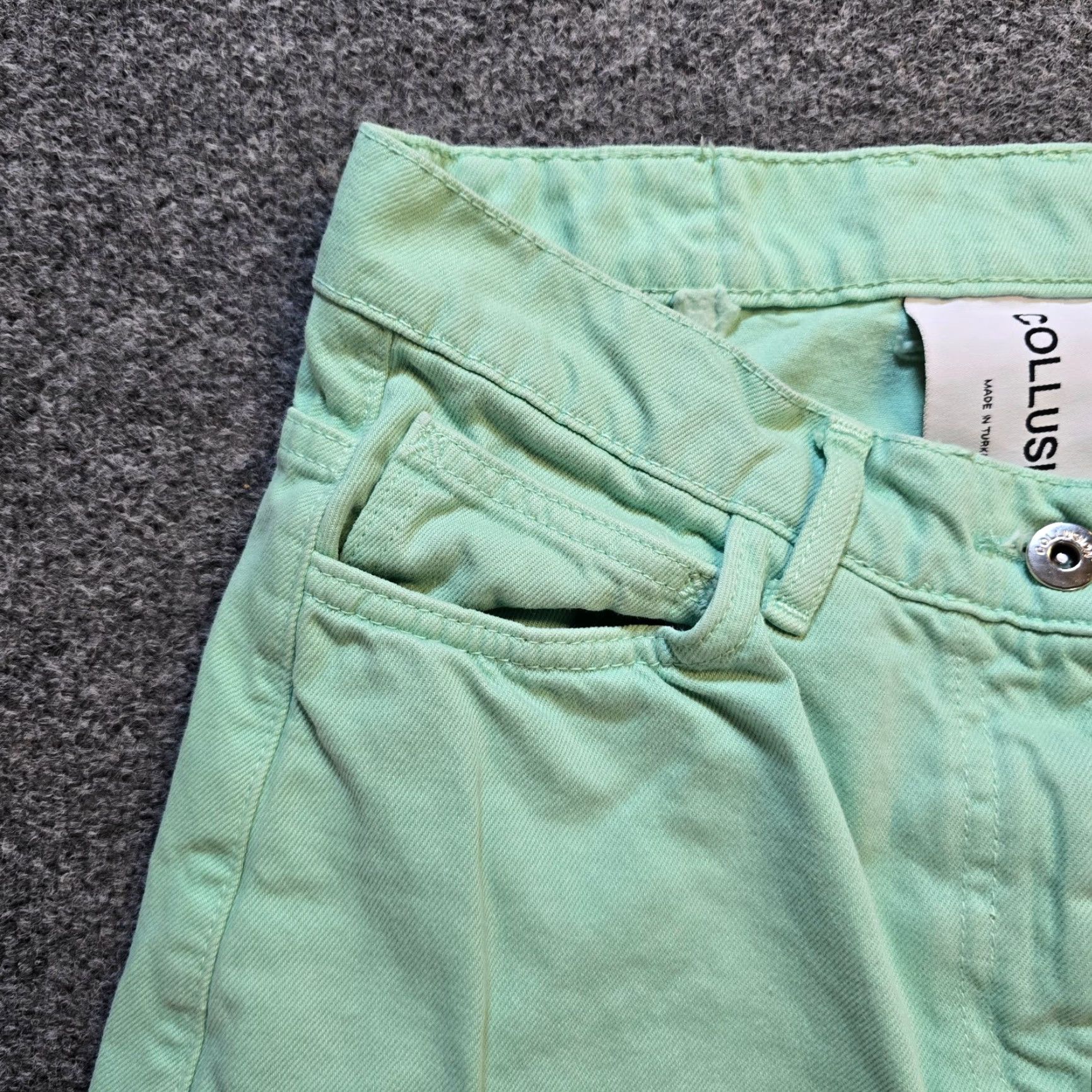 Vintage COLLUSION Jeans Womens 28 Green Baggy Straight Denim Casual Y2K Classic Baggy Straight Leg Regular Rise High Cotton Denim 32 In Inseam Womens Size 28" / US 6 / IT 42 - 3 Thumbnail