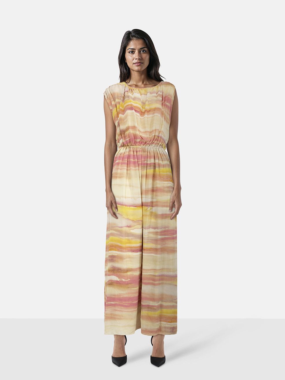 Loro Piana Yellow & Pink Maxi Dress Size L / US 10 / IT 46 - 1 Thumbnail