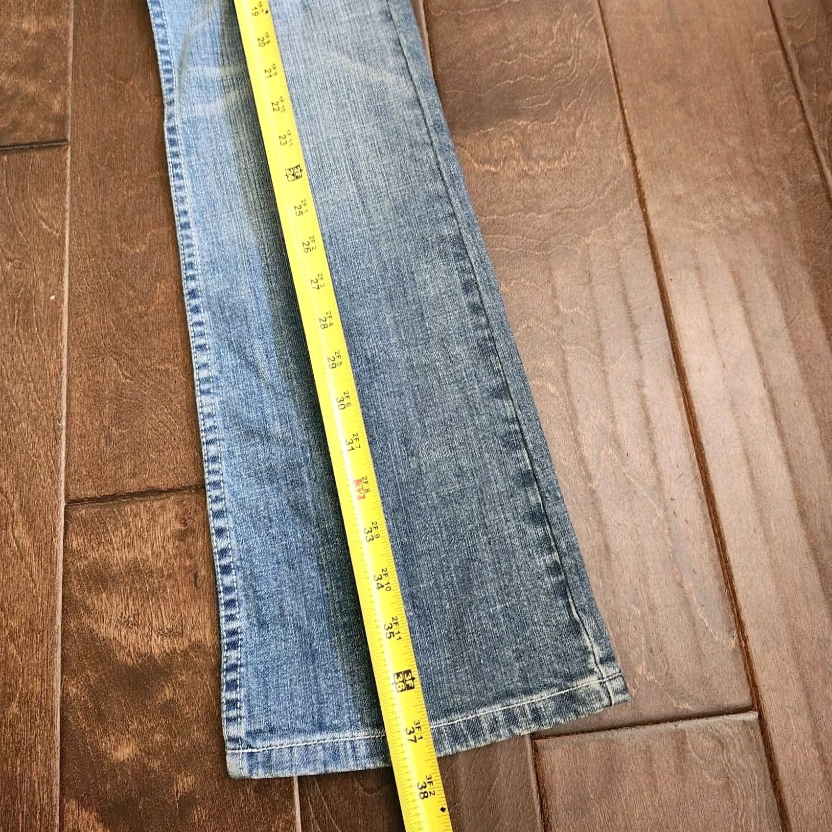 Denime Bu Malibu Denim Straight Jeans Women - Size 1 Regular Blue 29in Inseam Pockets Stretch Cotton Spandex Regular Fit 4 Seasons Size 25" / US 0 / IT 36 - 5 Thumbnail