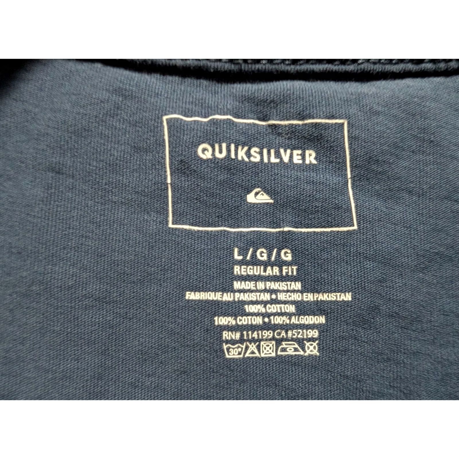 Quiksilver Quiksilver Striped T-Shirt Blue Logo Embroidered Pocket Men's Large Size US L / EU 52-54 / 3 - 6 Thumbnail