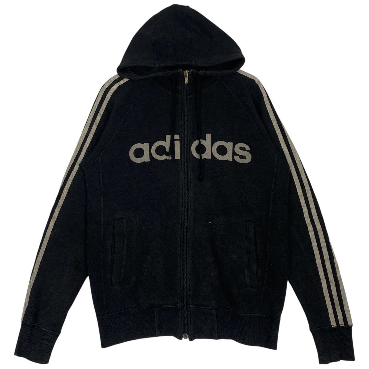 Other Vintage Adidas Full Zip Hoodie Sweater Black Big Size US S / EU 44-46 / 1 - 1 Thumbnail