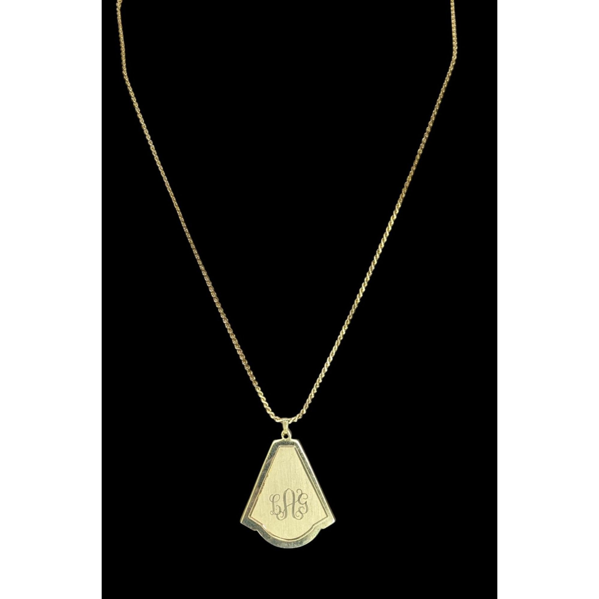 Other Vintage Art Deco Style LAG Monogram Engraved Gold-Tone Penda Size ONE SIZE - 5 Thumbnail
