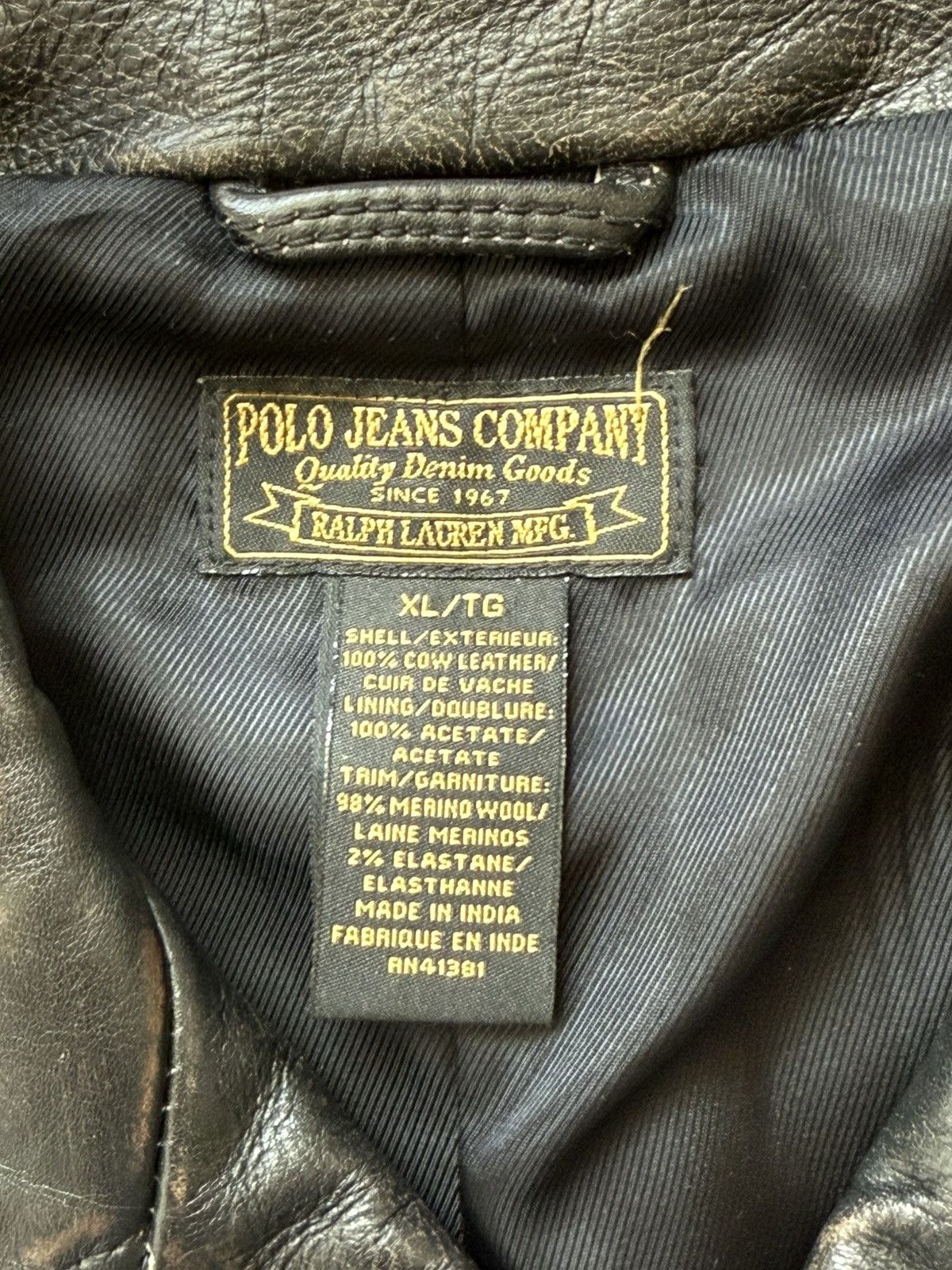 Other Vintage Polo Jeans Company Ralph Lauren Leather Jacket XL Size US XL / EU 56 / 4 - 4 Thumbnail