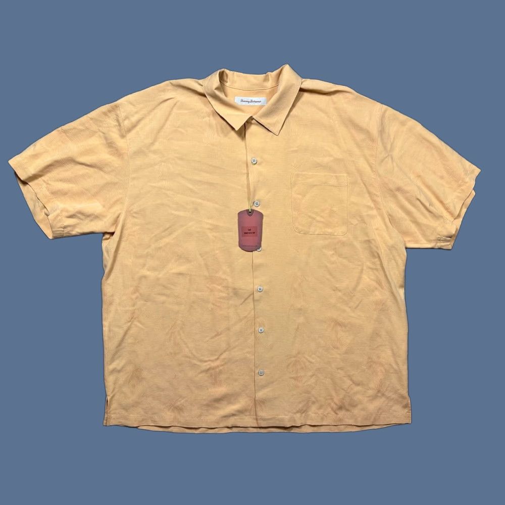 Tommy Bahama NEW Tommy Bahama Monaco Palms 100% Silk Hawaiian Shirt Orange 2XL Mens Short Sleeve Button-Up Shirt Hawaii Palm Trees Orange 2XL Size US XXL / EU 58 / 5 - 1 Thumbnail