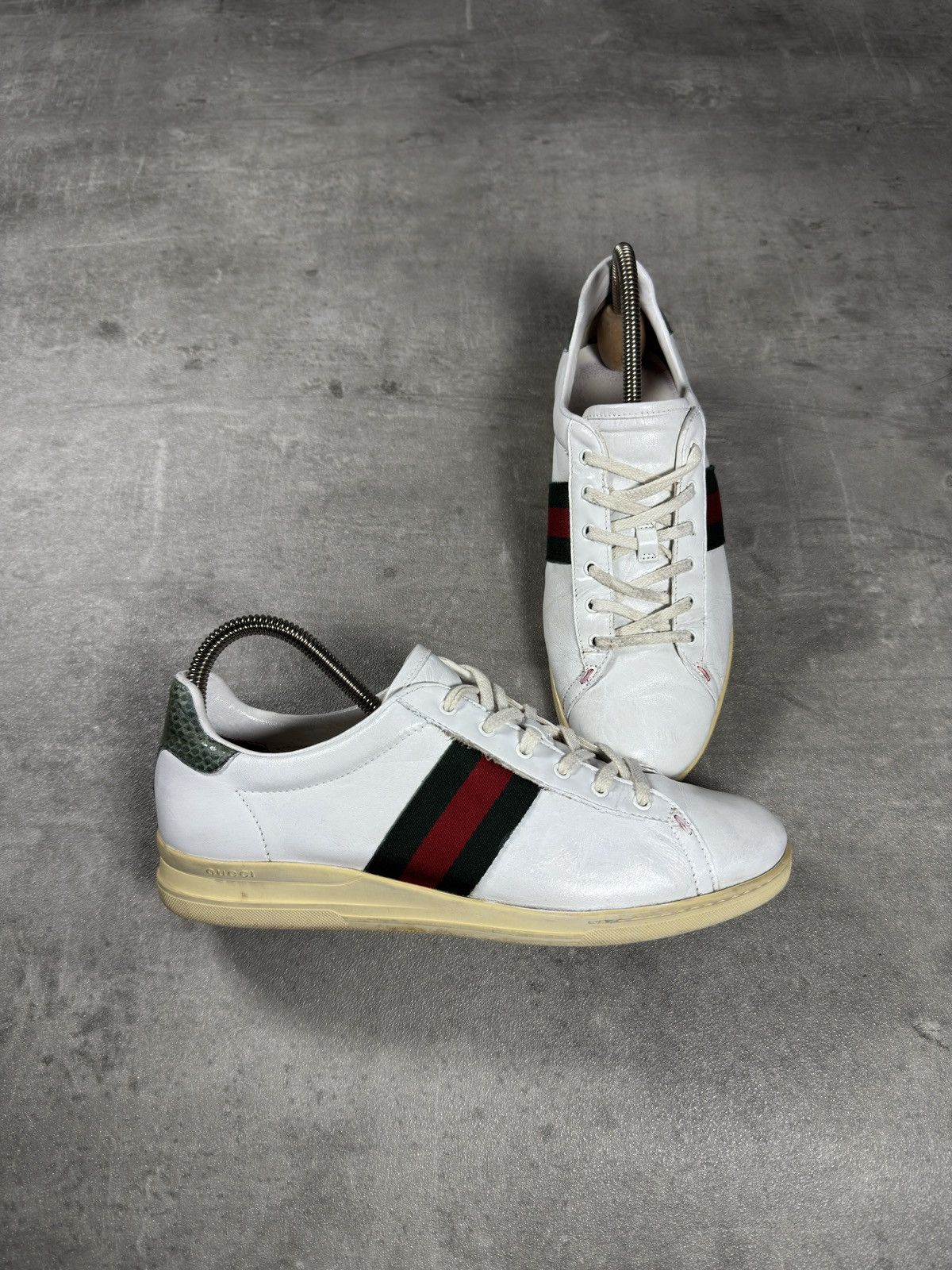 Gucci Gucci Ace Web Stripe Sneakers – White Size US 7 / EU 40 - 3 Thumbnail