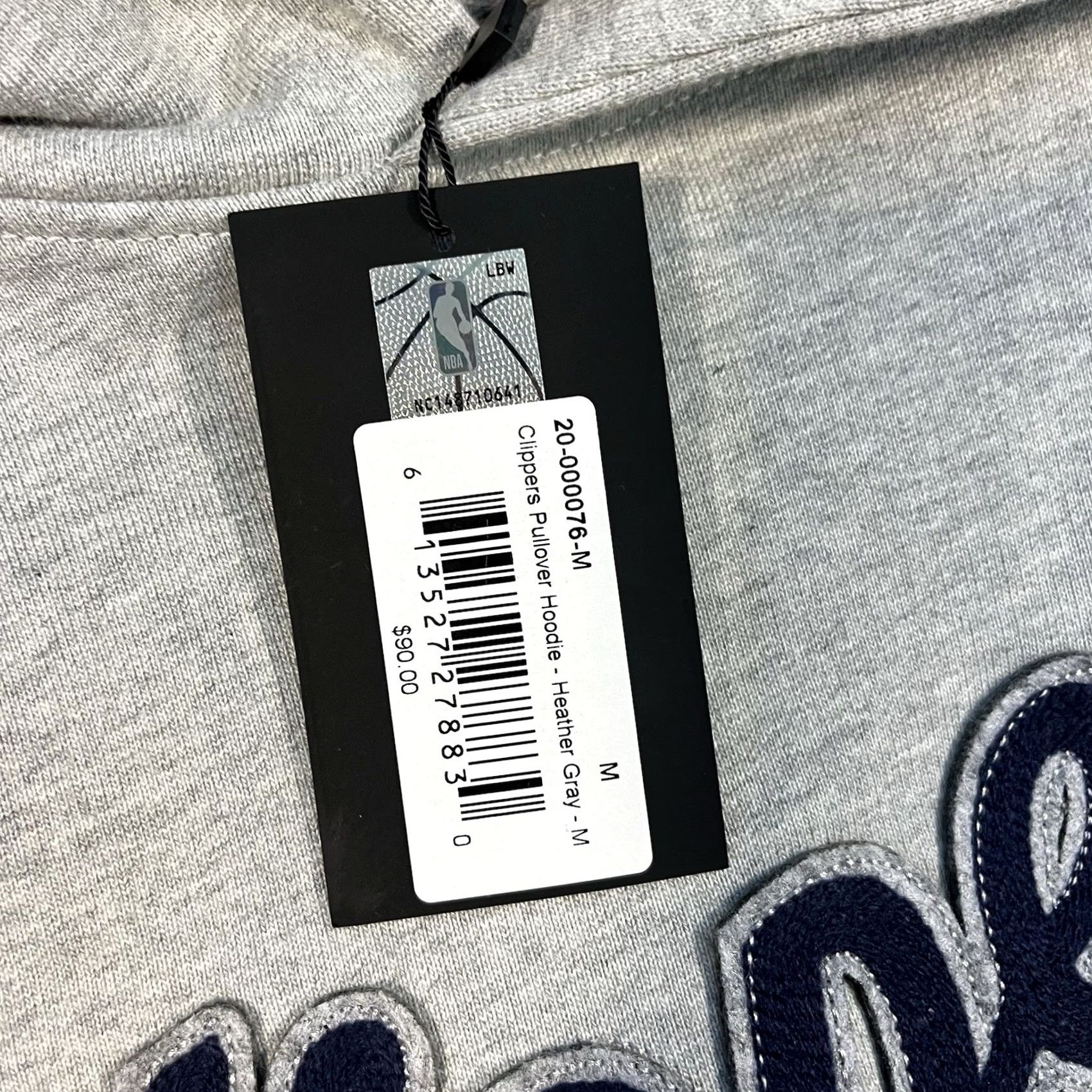 Vintage Courtside NBA Los Angeles Clippers Hoodie Sweatshirt Mens M Gray Embroidered Logo Crewneck Pullover Graphic Print All Seasons Size US M / EU 48-50 / 2 - 3 Thumbnail