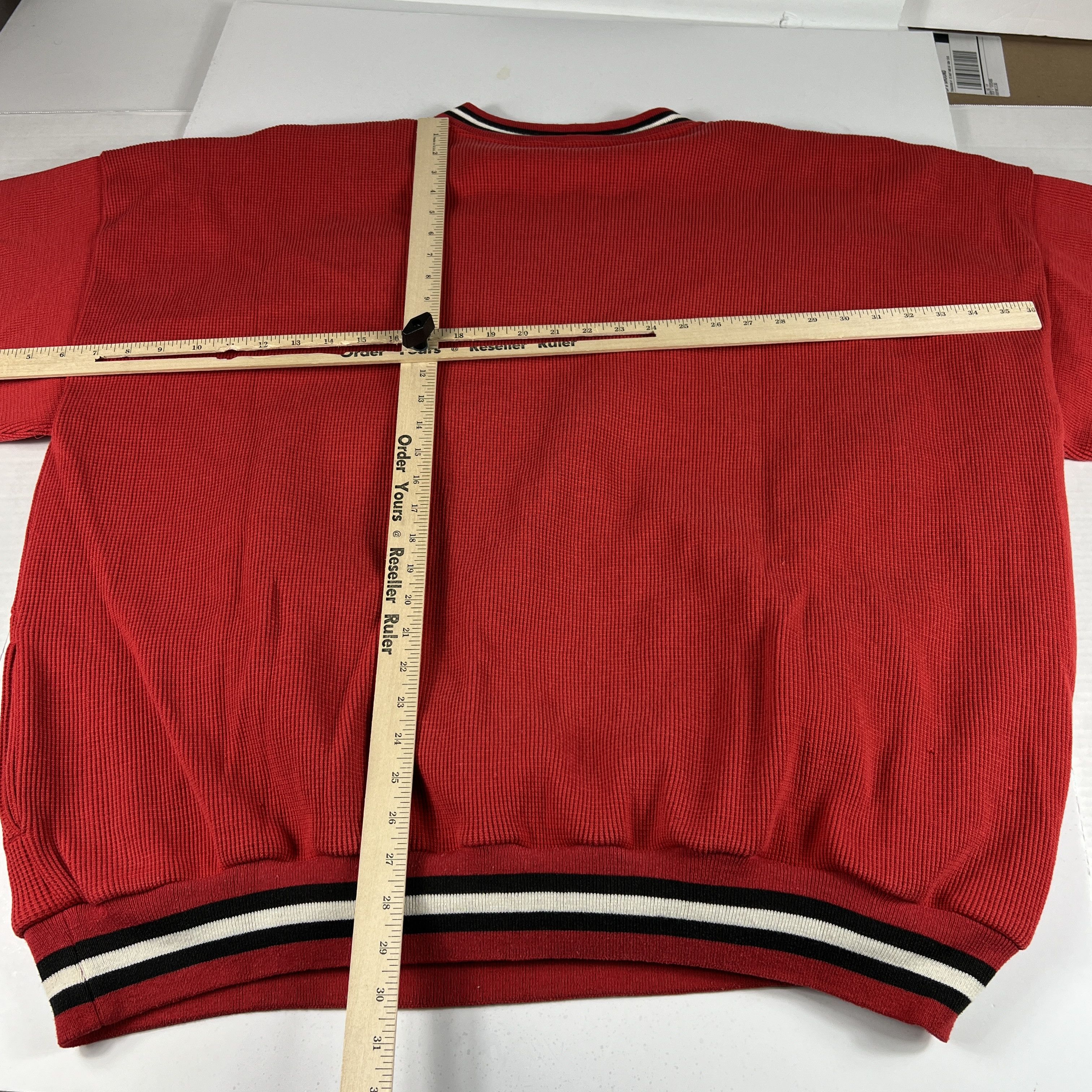MLB × Russell Athletic × Vintage VTG Russell Cincinnati Reds Thermal Sweatshirt Red Crewneck Size US XXL / EU 58 / 5 - 15 Thumbnail