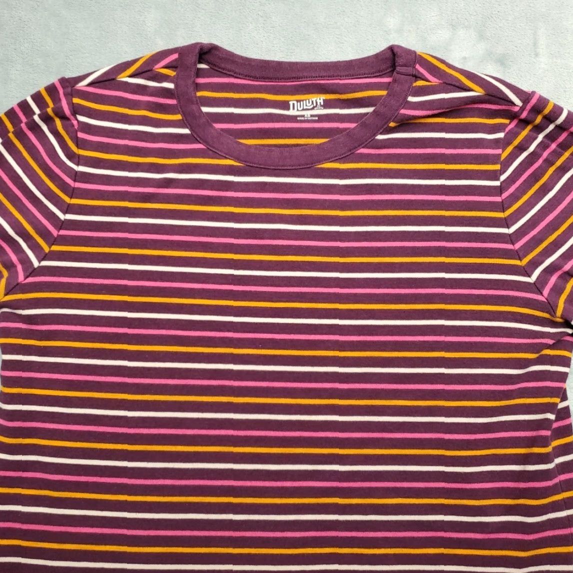 Vintage Duluth Trading Shirt Womens XS Purple Striped Long Sleeve Crewneck TEE Size XS / US 0-2 / IT 36-38 - 3 Thumbnail